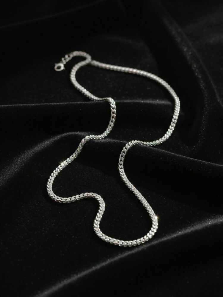 NVR Men's Silver Plated Stainless Steel Chain
