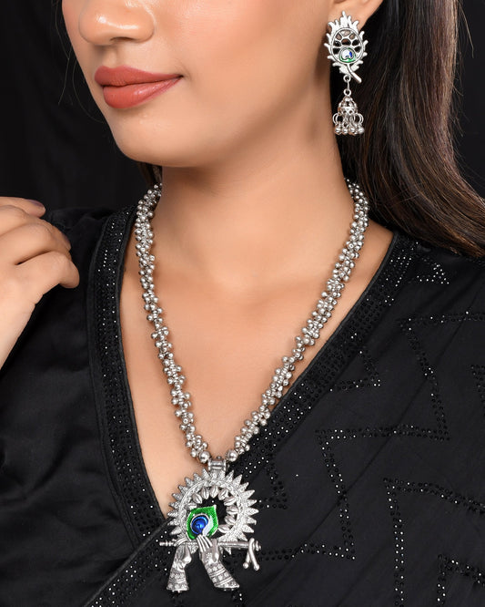VOJ Women Silver Plated Oxidised Jewellary Set - Grab2buy