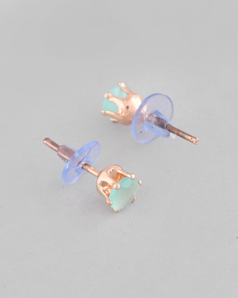 VOJ Rose Gold Plated AD-Studded Necklace & Earrings - Grab2buy