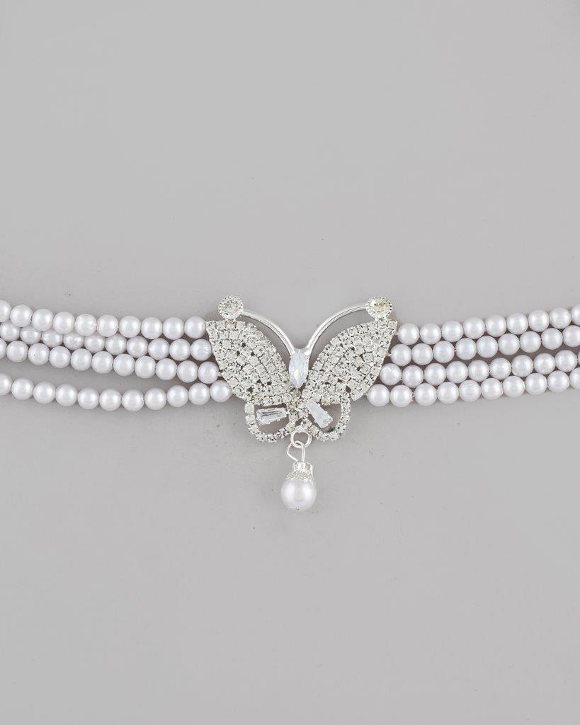 VOJ Gold Plated Kundan Studsed And Beaded Choker Necklace and Earring Set - Grab2buy