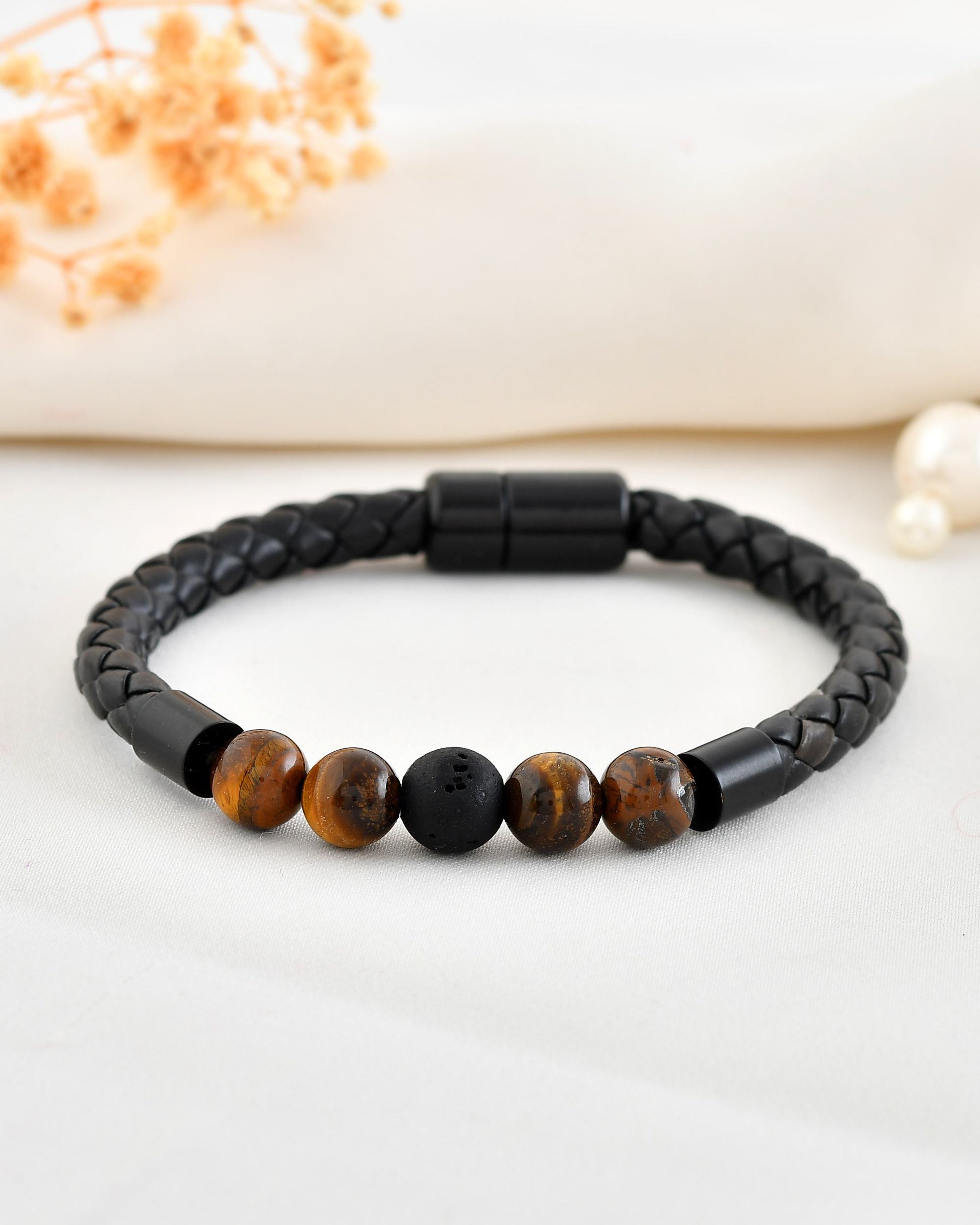 VOJ Men Leather Cuff Bracelet VOJ (Valley Of Jewellery)