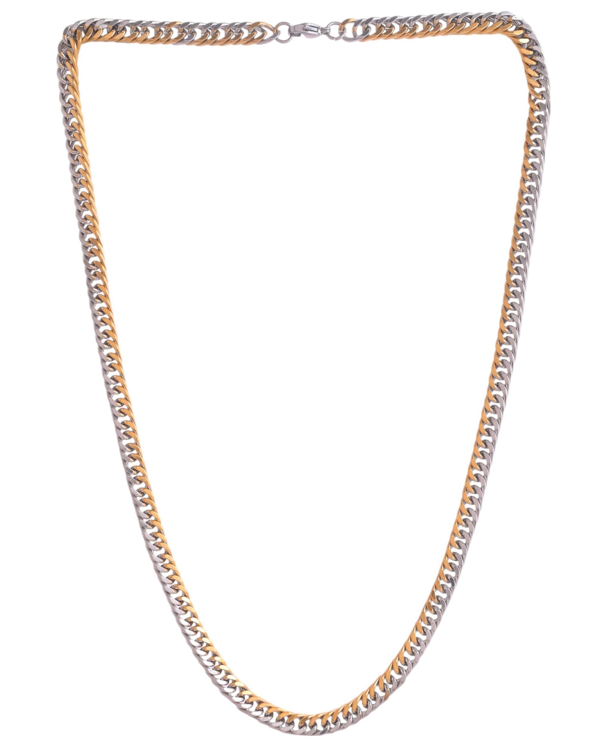 VOJ Men Dual-Plated Stainless Steel Fashionable Chain 