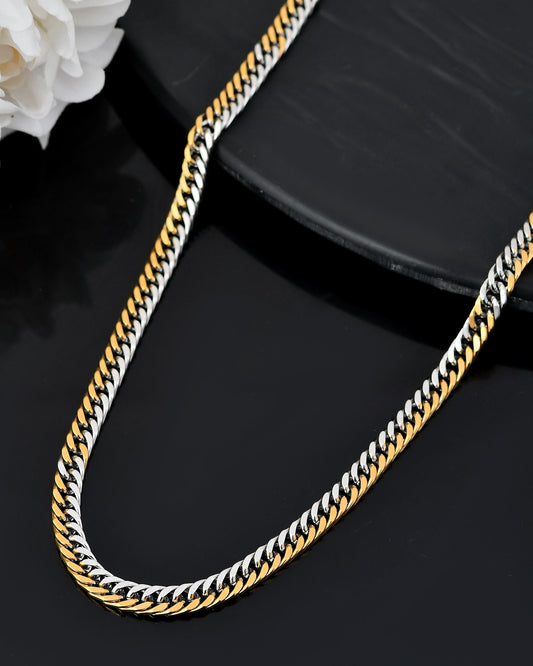 VOJ Men Dual-Plated Stainless Steel Fashionable Chain 