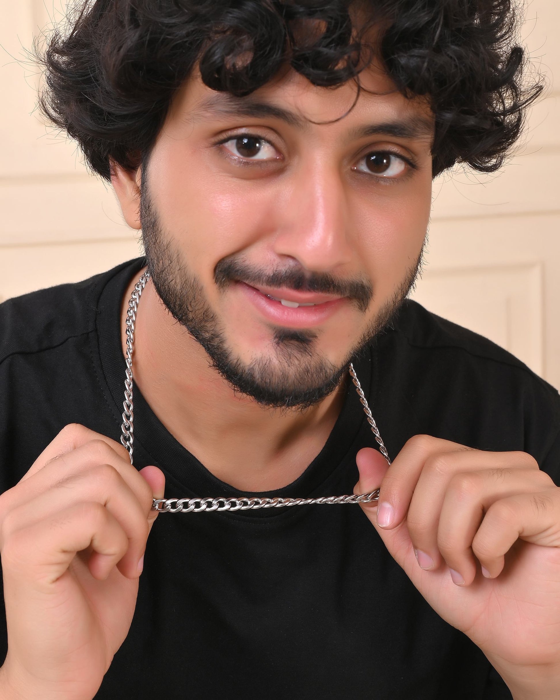 VOJ Silver Plated Stainless Steel Classic Linked Chain For Men 