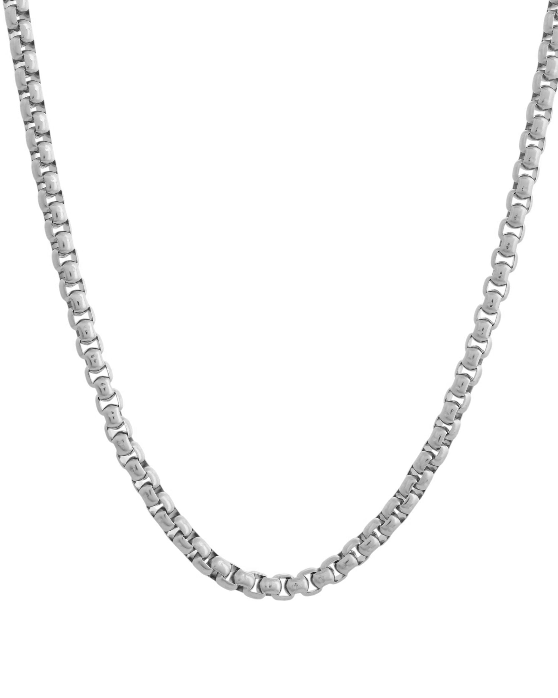 VOJ Men Stainless Steel Silver-Plated Minimal Chain 