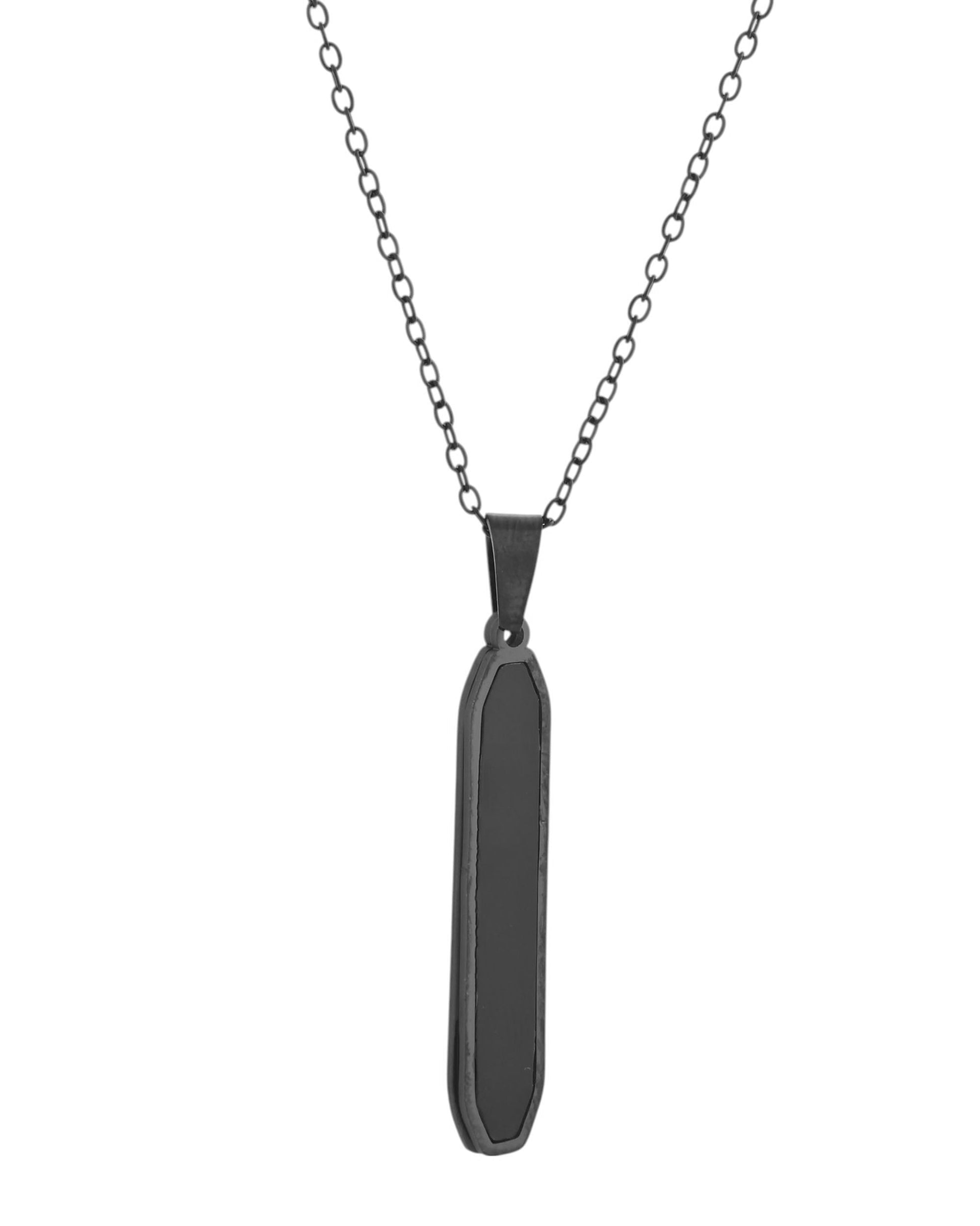 VOJ Men's Stainless Steel Chain With geometrical Shaped Pendant 