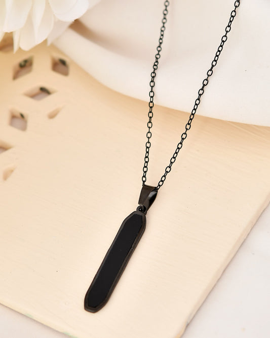 VOJ Men's Stainless Steel Chain With geometrical Shaped Pendant 