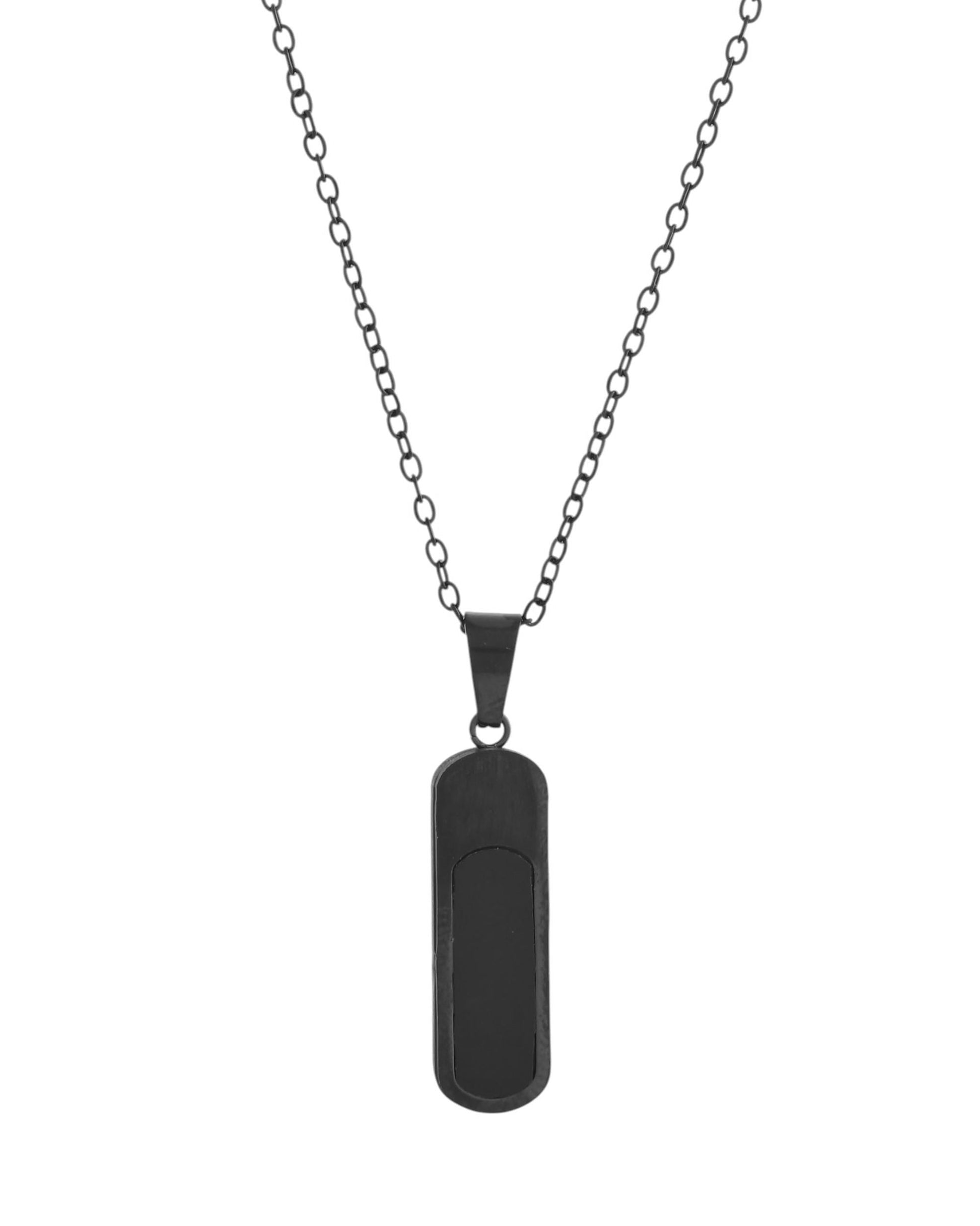 VOJ Men Stainless Steel Chain With Slab Pendant 