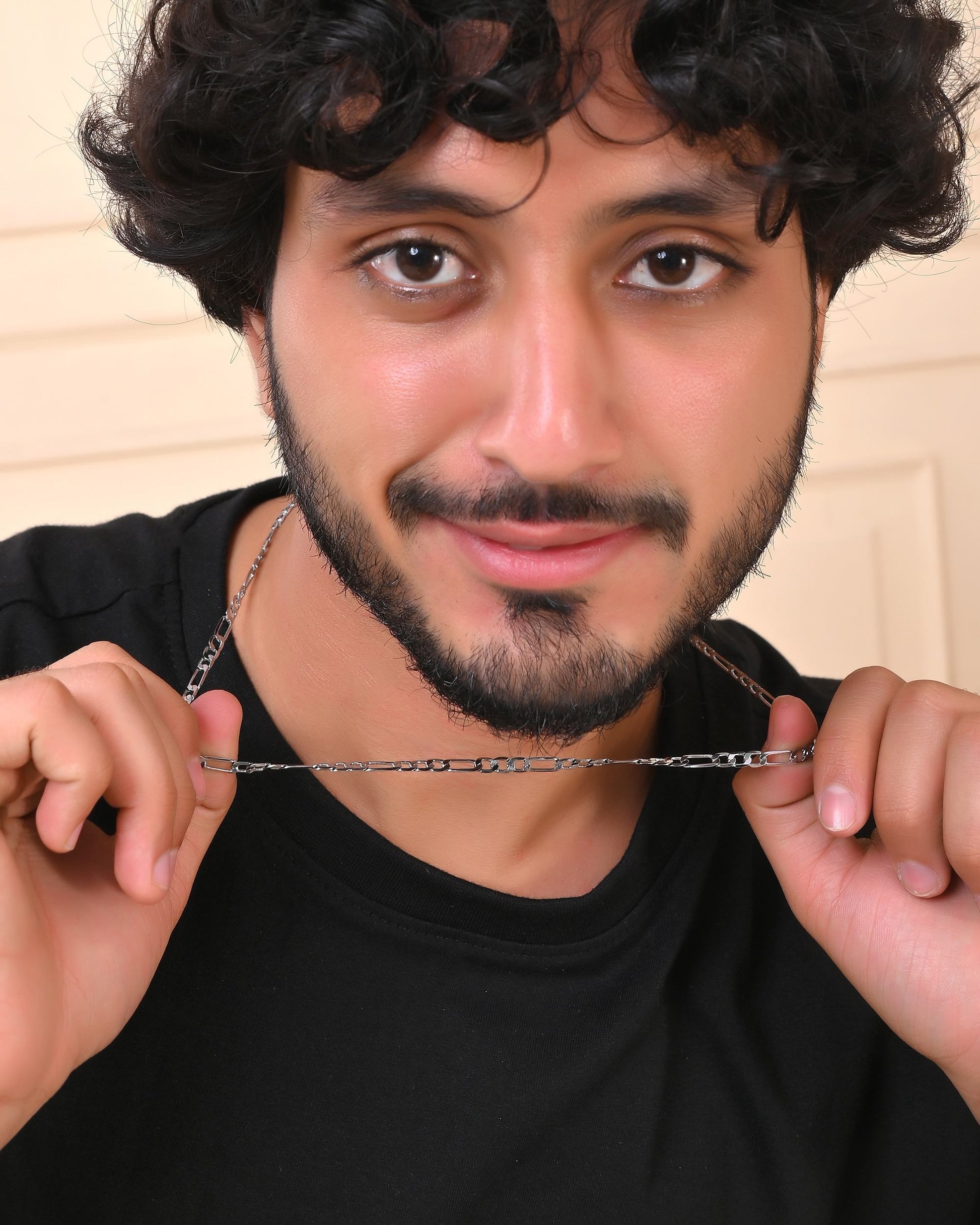 VOJ Men's Silver Plated Linked Chain 