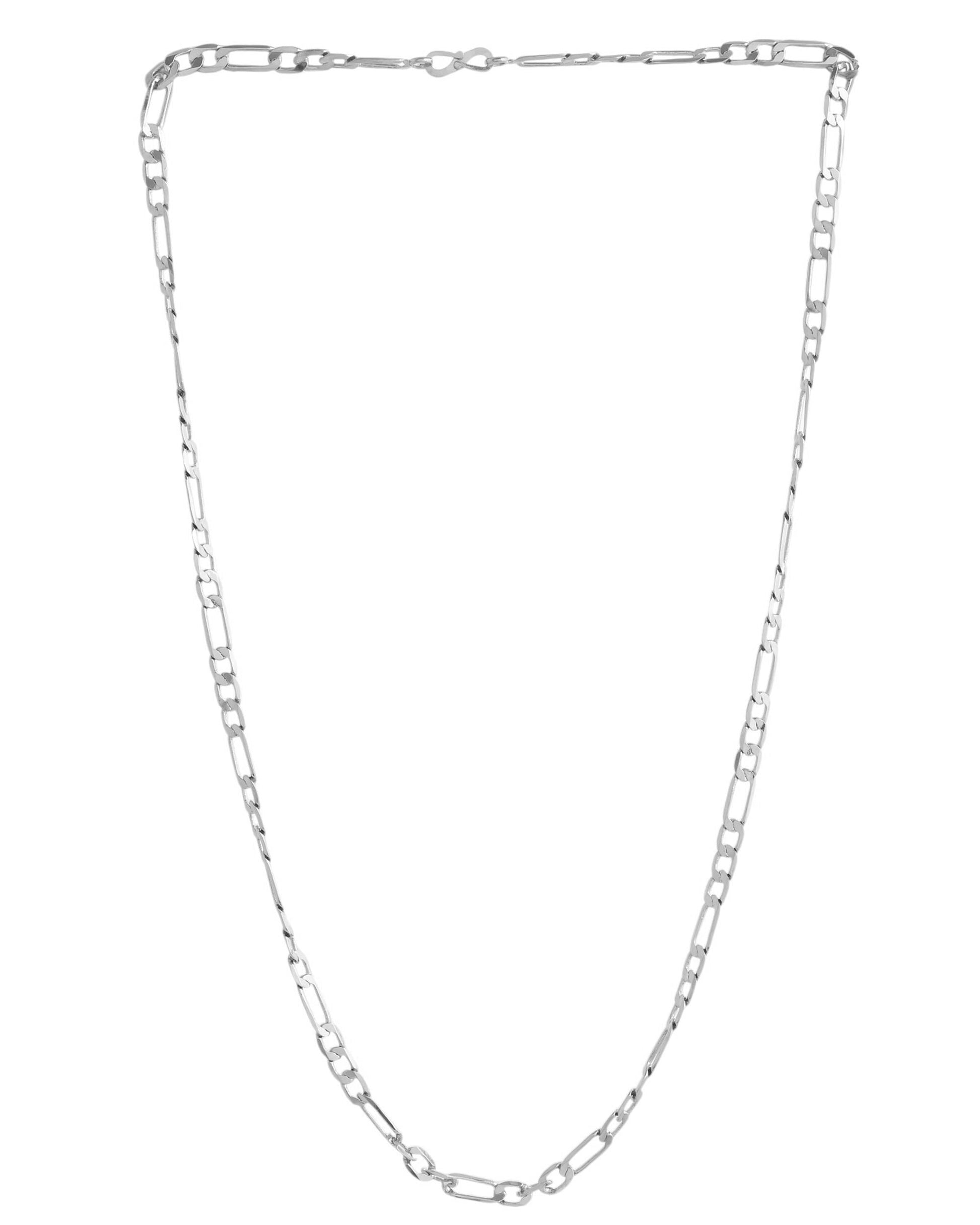 VOJ Men's Silver Plated Linked Chain 