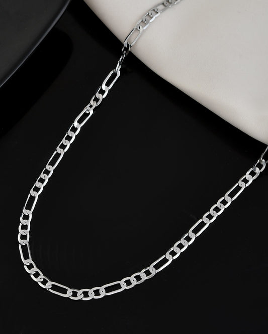 VOJ Men's Silver Plated Linked Chain 