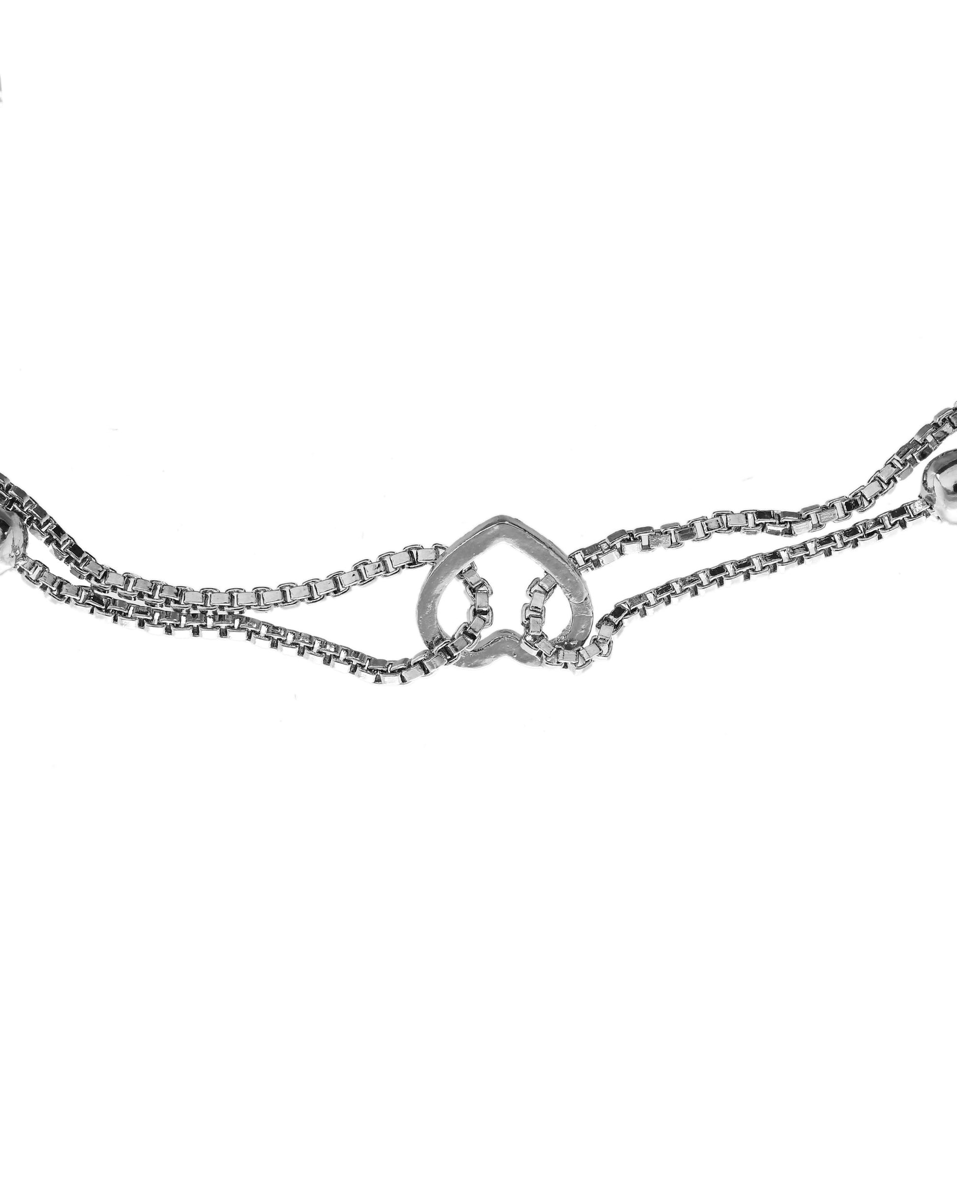 VOJ Set of 2 Stainless Steel Handcrafted Anklet 