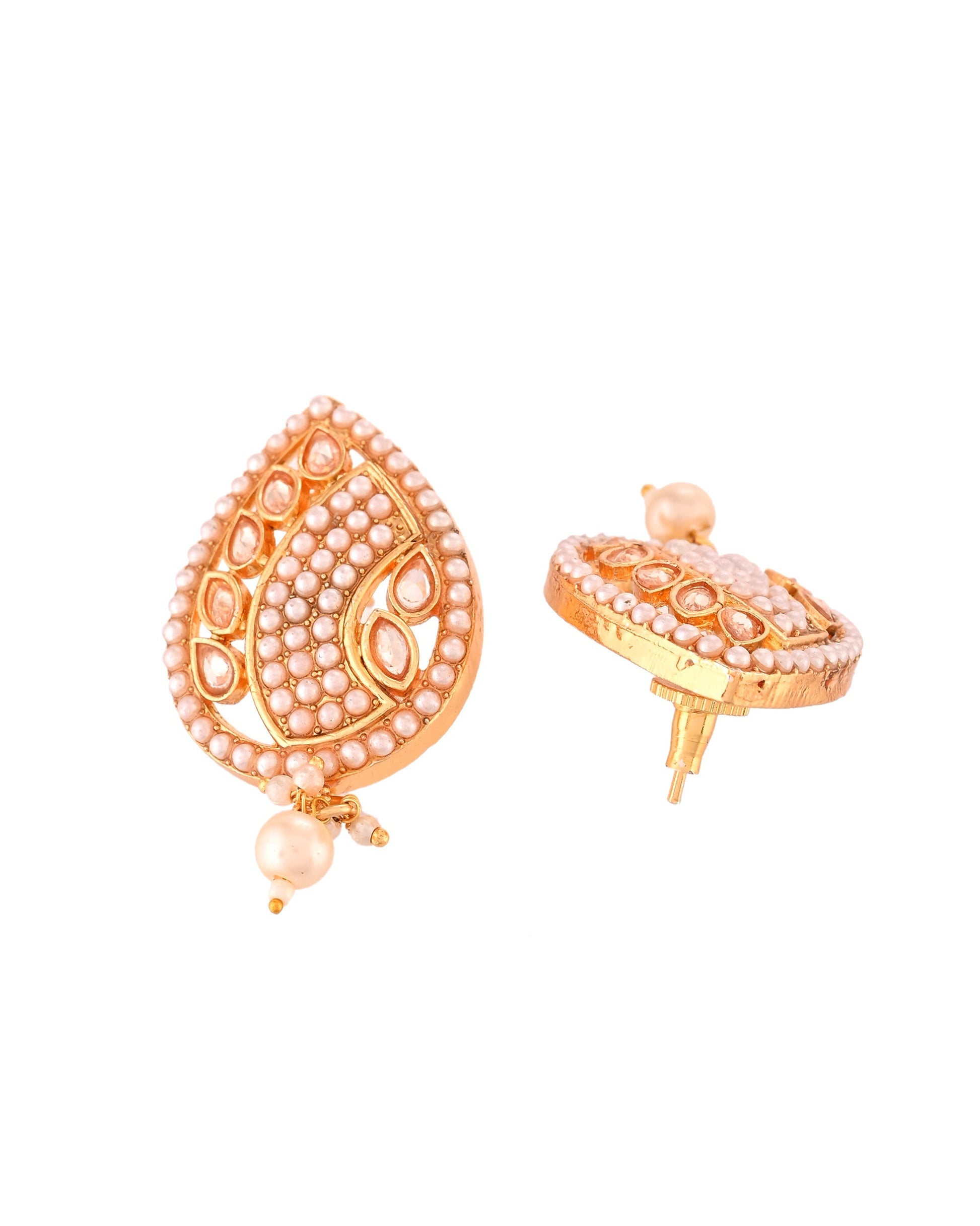 VOJ Gold Polished Kundan Studded Traditional Jewellery Set  Grab2Buy VOJ Grab2Buy