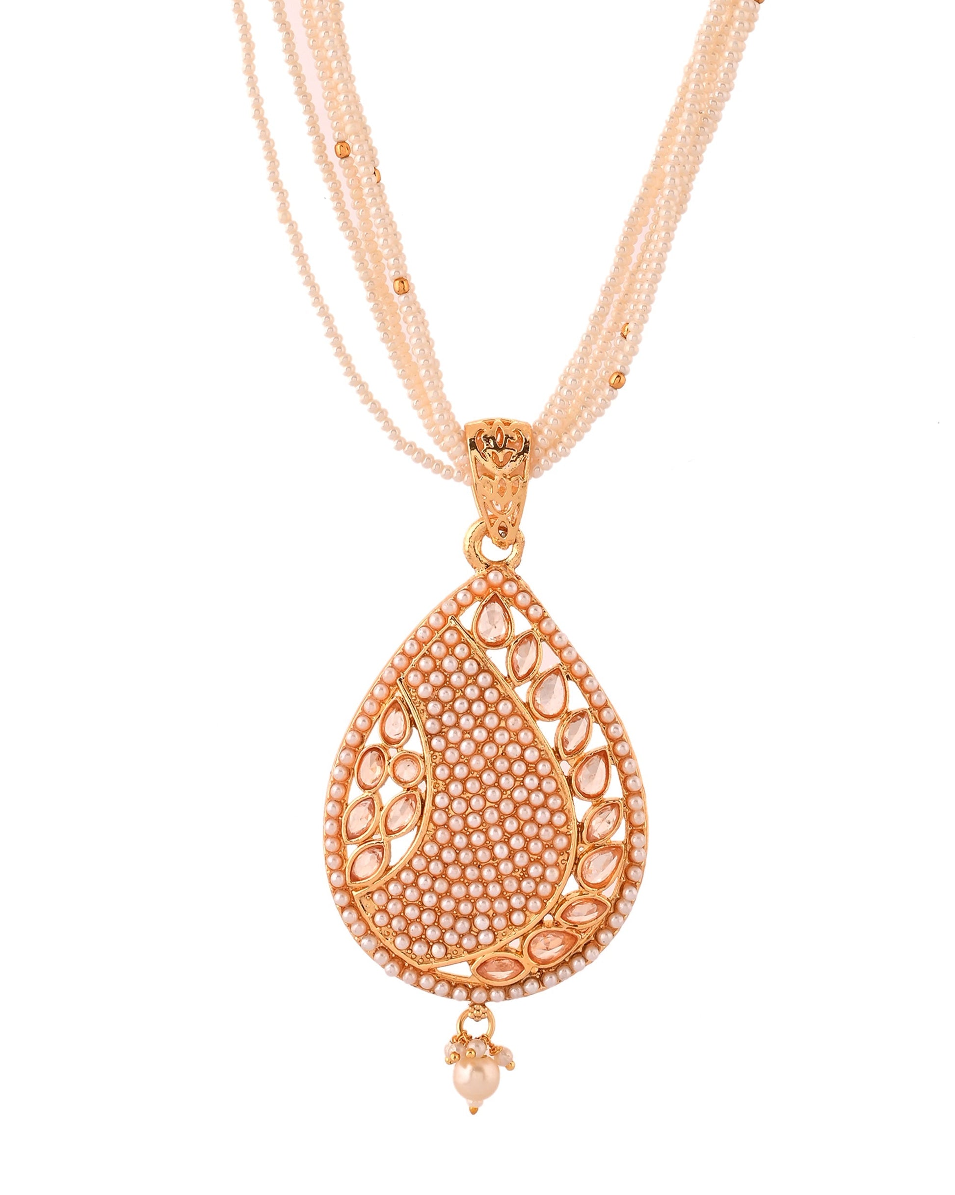 VOJ Gold Polished Kundan Studded Traditional Jewellery Set  Grab2Buy VOJ Grab2Buy
