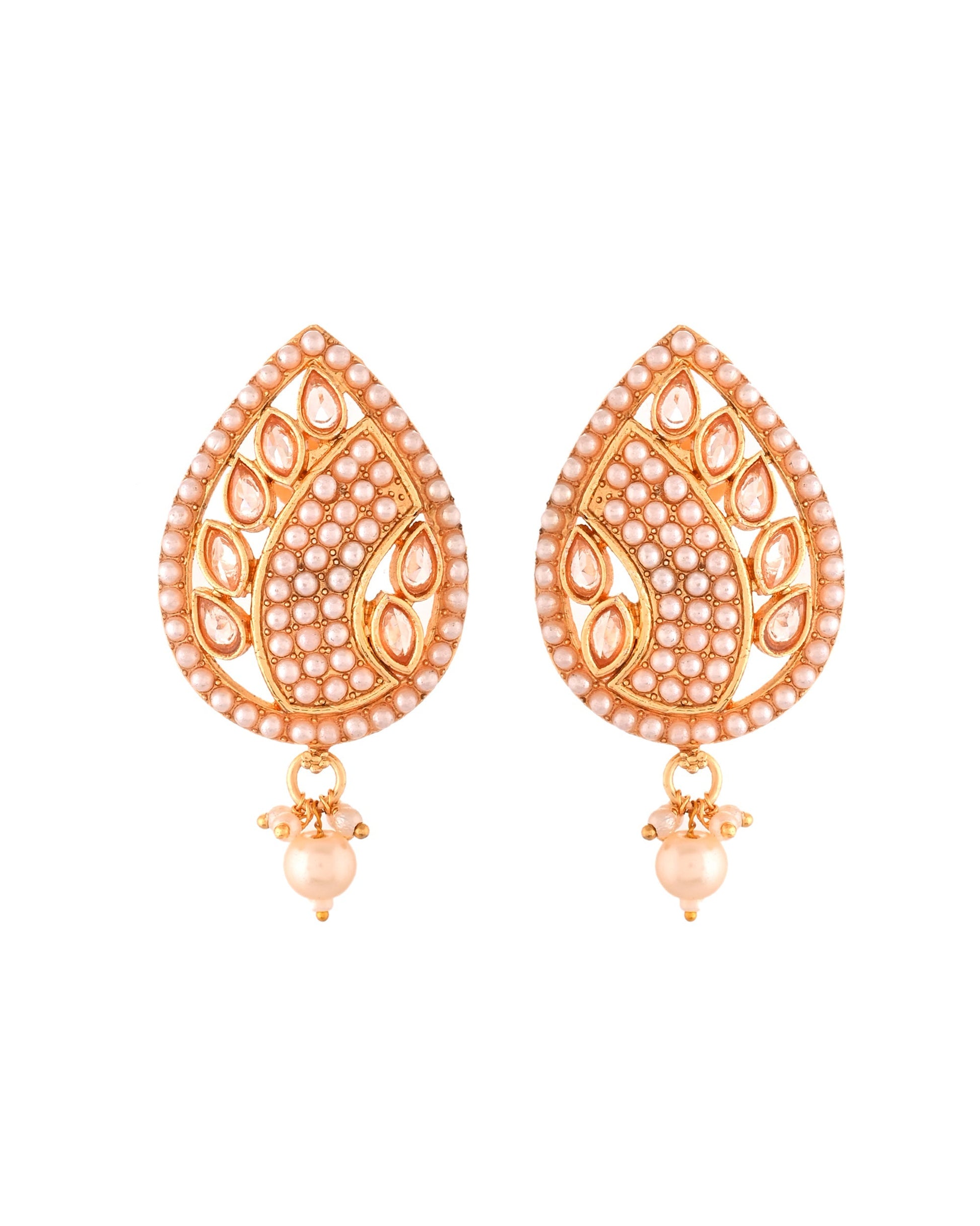 VOJ Gold Polished Kundan Studded Traditional Jewellery Set  Grab2Buy VOJ Grab2Buy