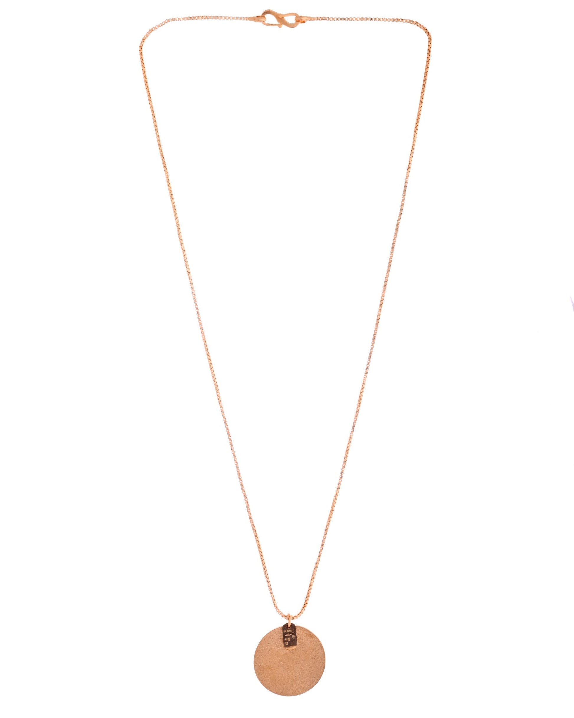 VOJ Gold Polished Chain With Circular Pendant 