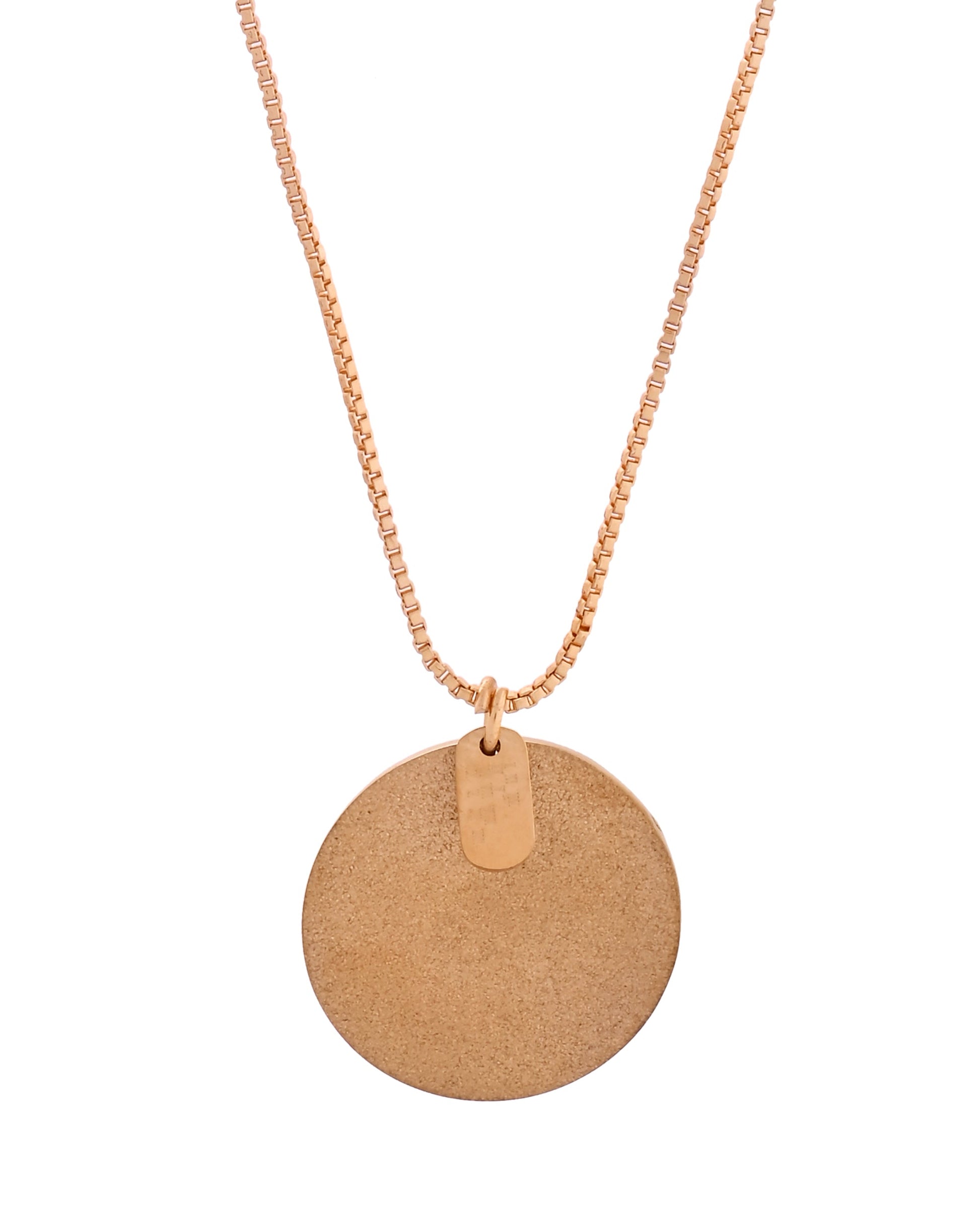 VOJ Gold Polished Chain With Circular Pendant 