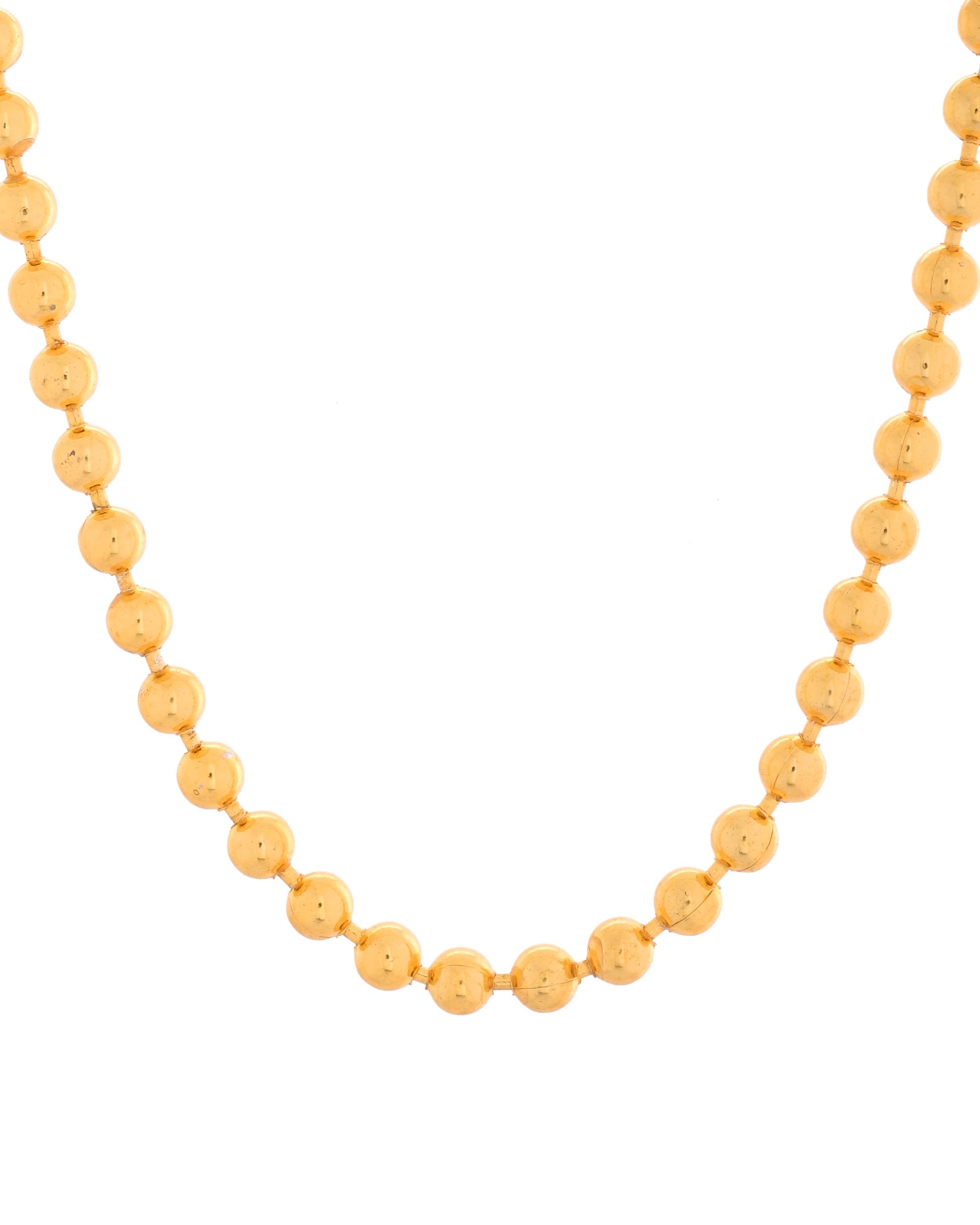 VOJ Gold Polished Ball Shaped Elegant Chain For Men 