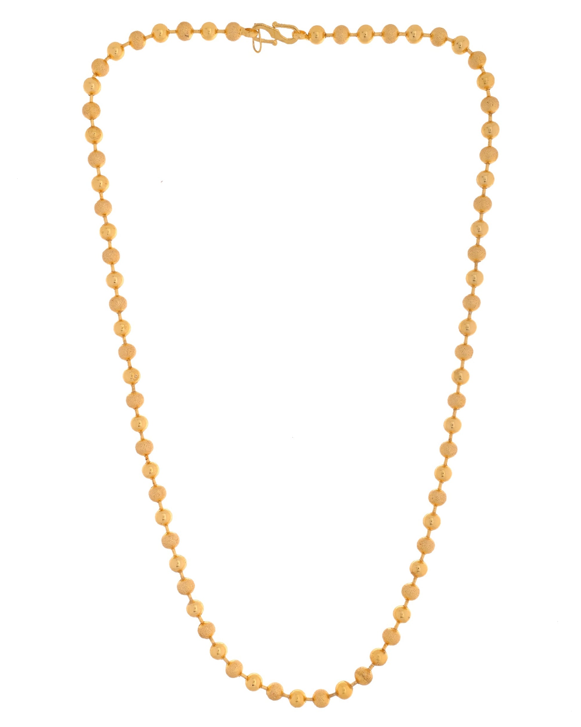 VOJ Men Gold Polished Ball Studded Elegant Chain 