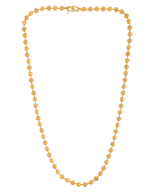 VOJ Men Gold Polished Ball Studded Elegant Chain 