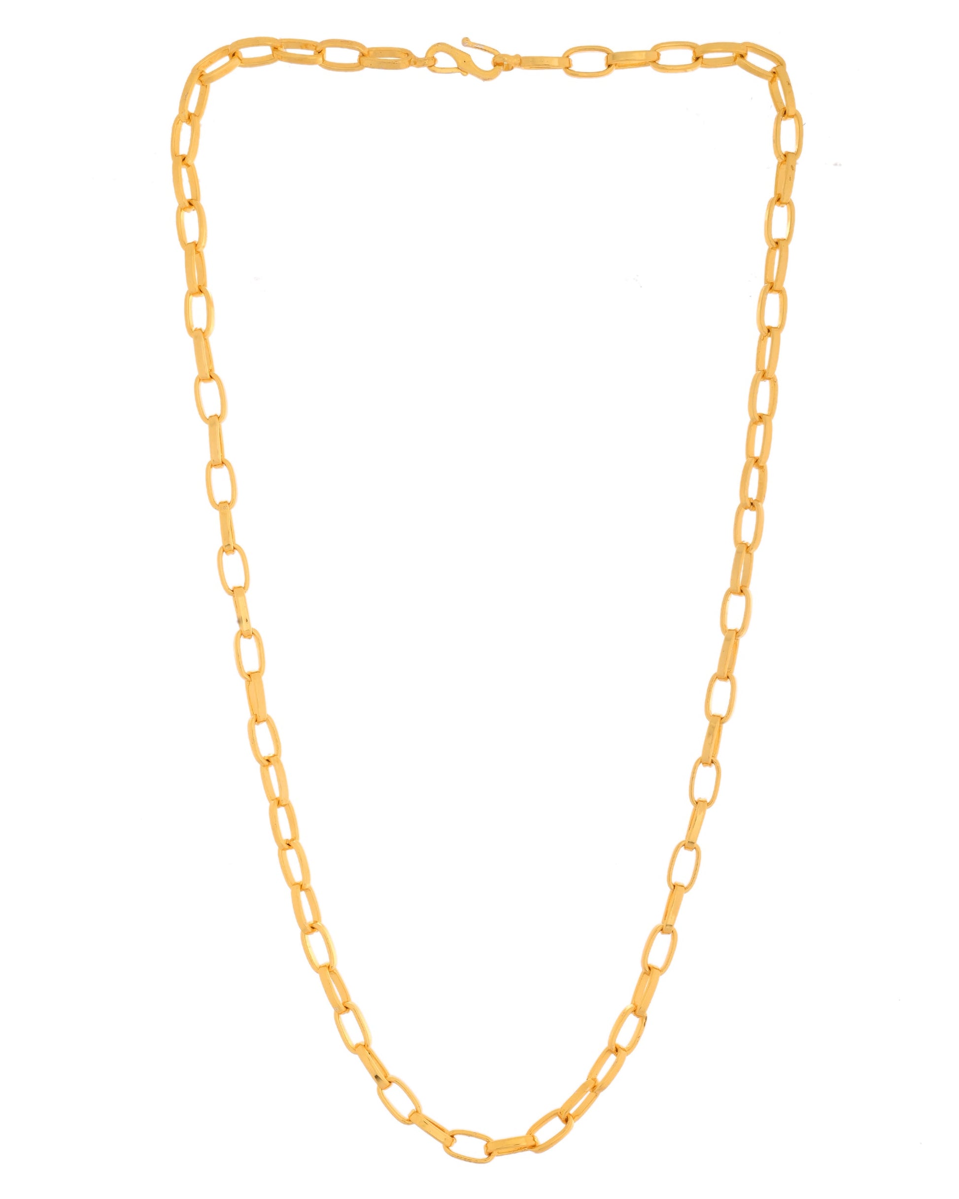 VOJ Gold Polished Stainless Steel Linked Chain For Men 