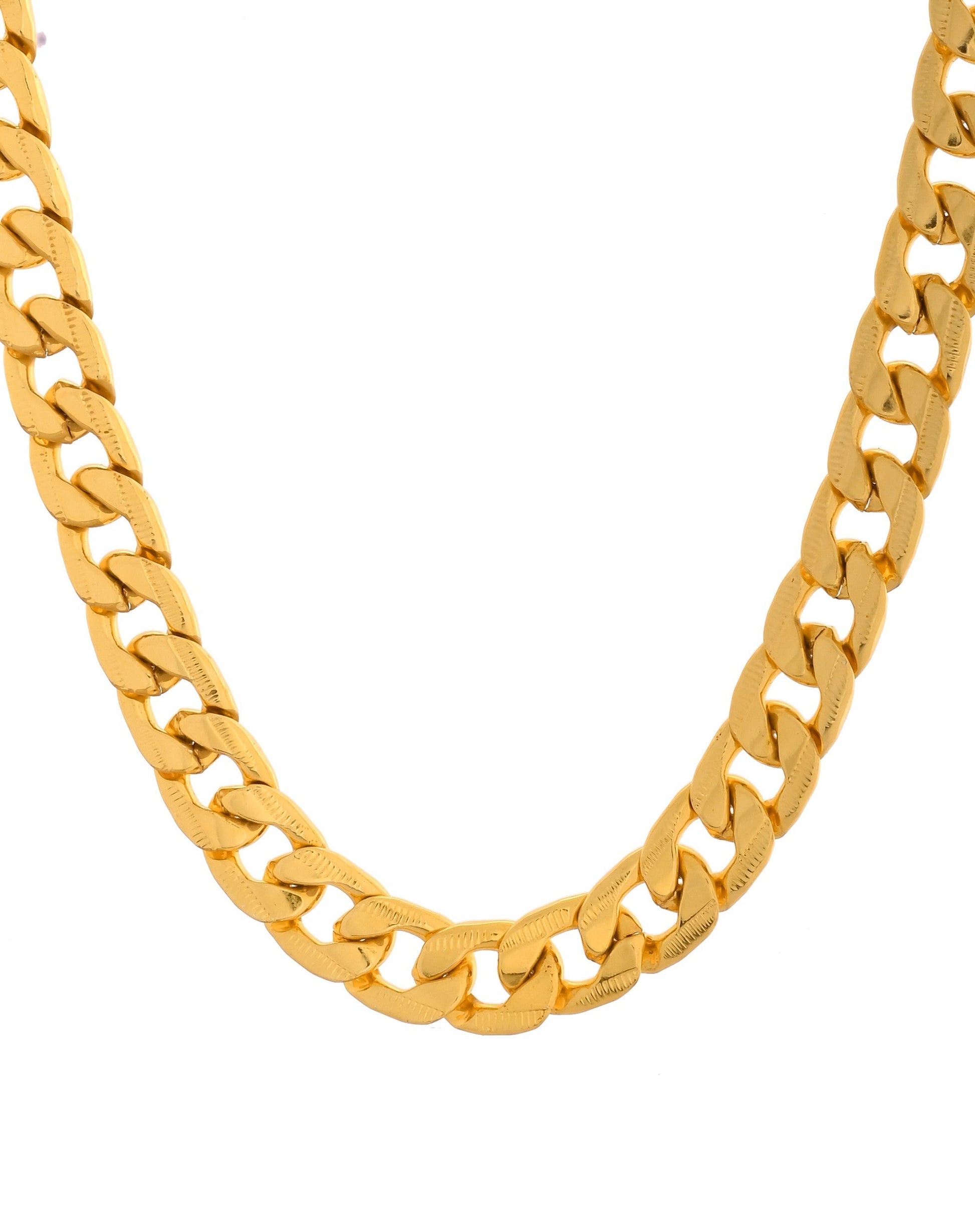 VOJ Gold Polished Stainless Steel Thick Linked Chain 