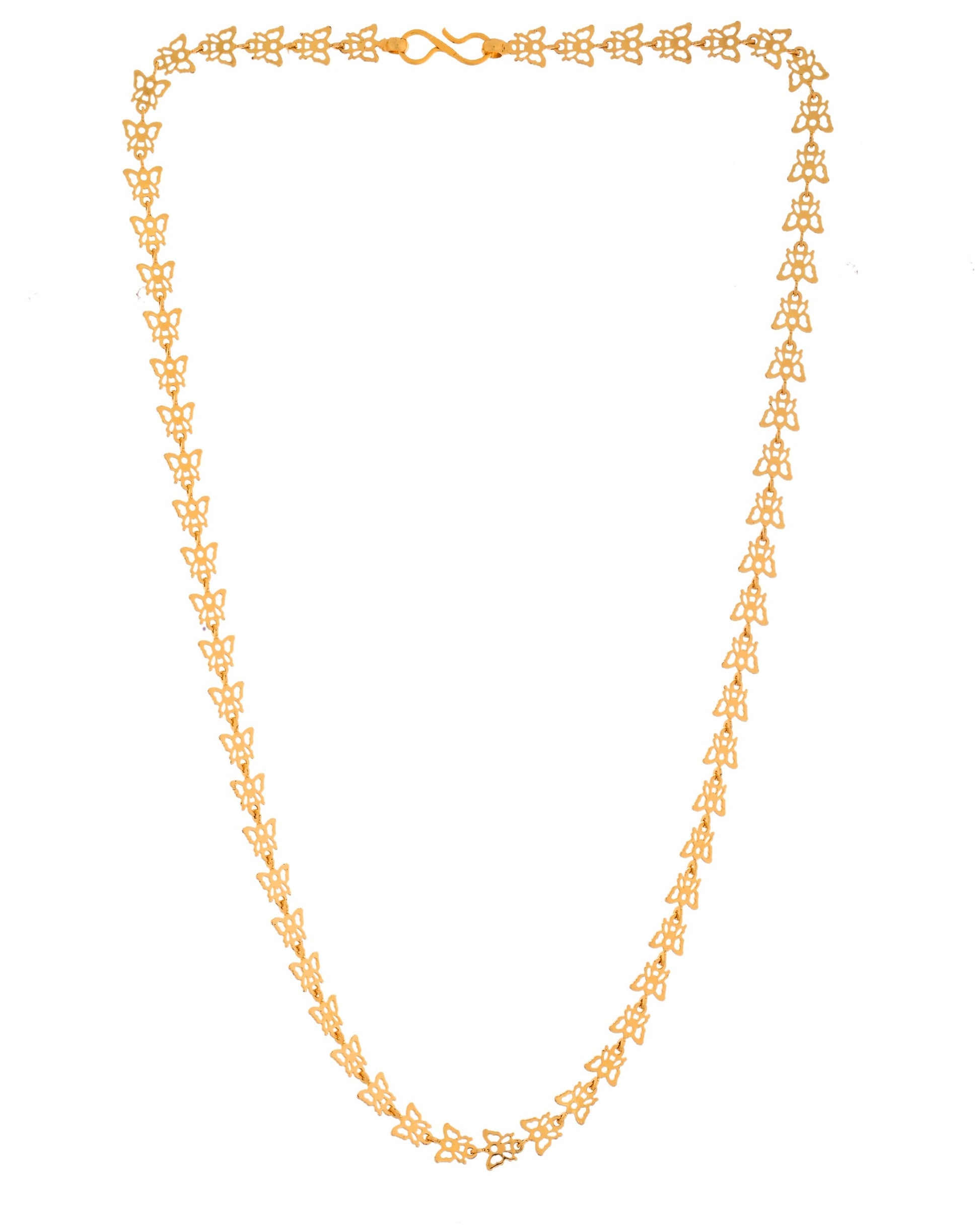 VOJ Gold Polished Stylish Butterfly Shaped Chain 