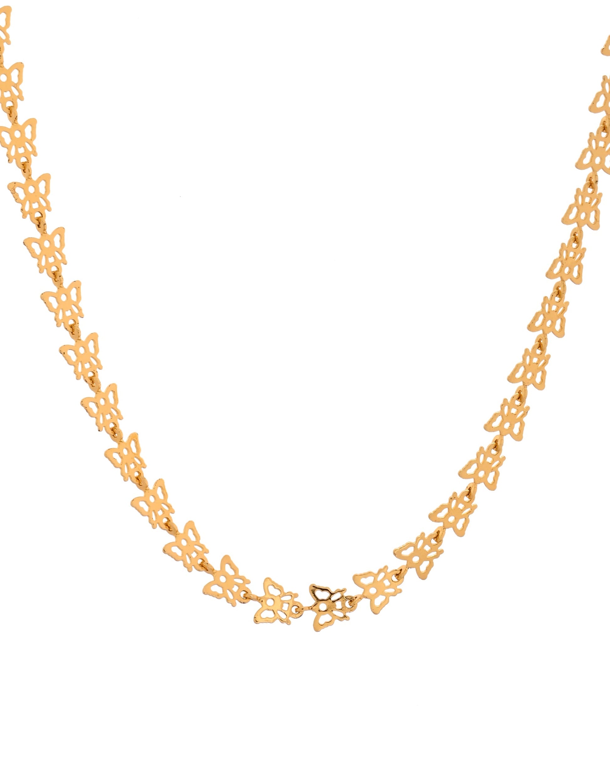 VOJ Gold Polished Stylish Butterfly Shaped Chain 