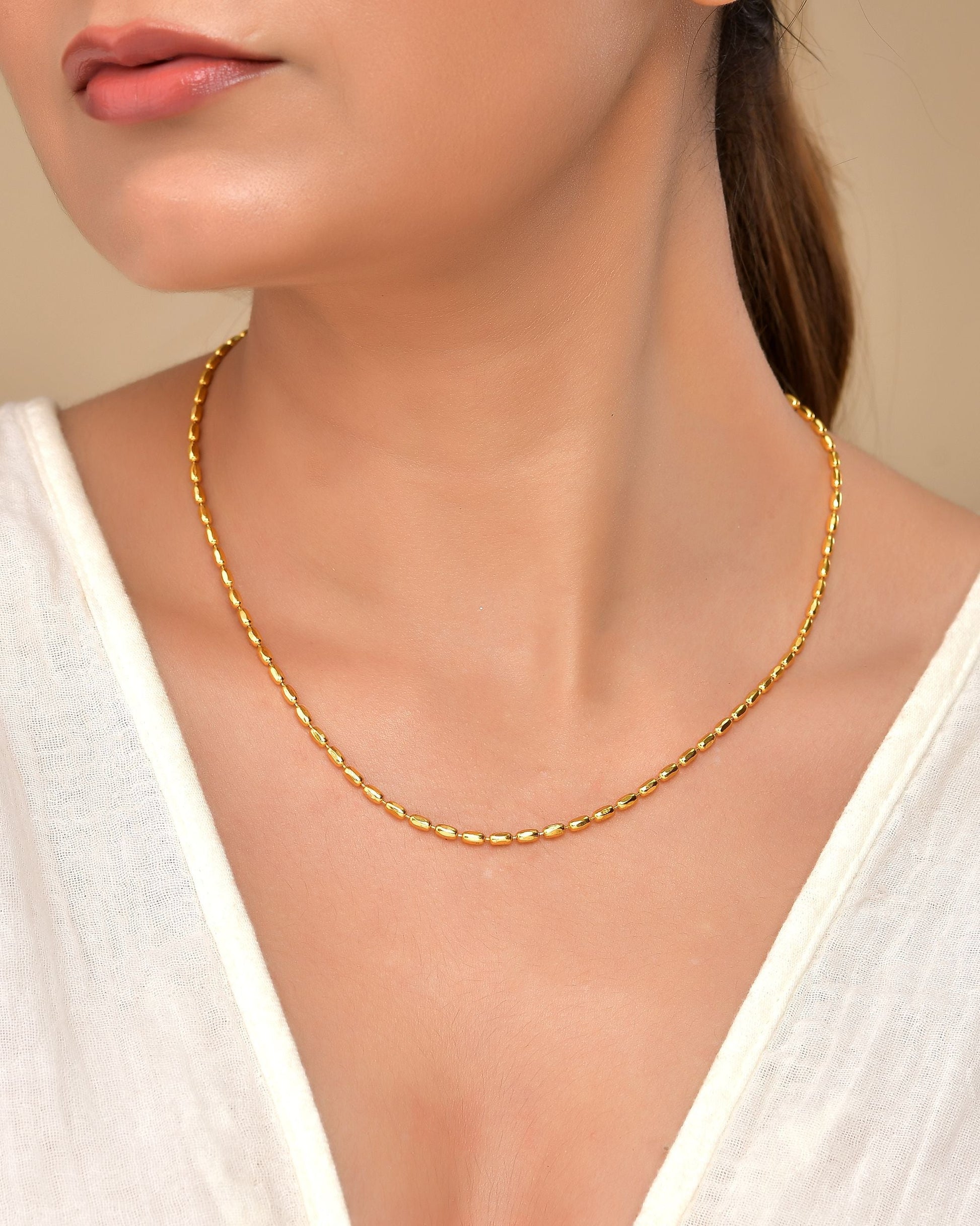 VOJ Gold Polished Stainless Steel Classic Chain 