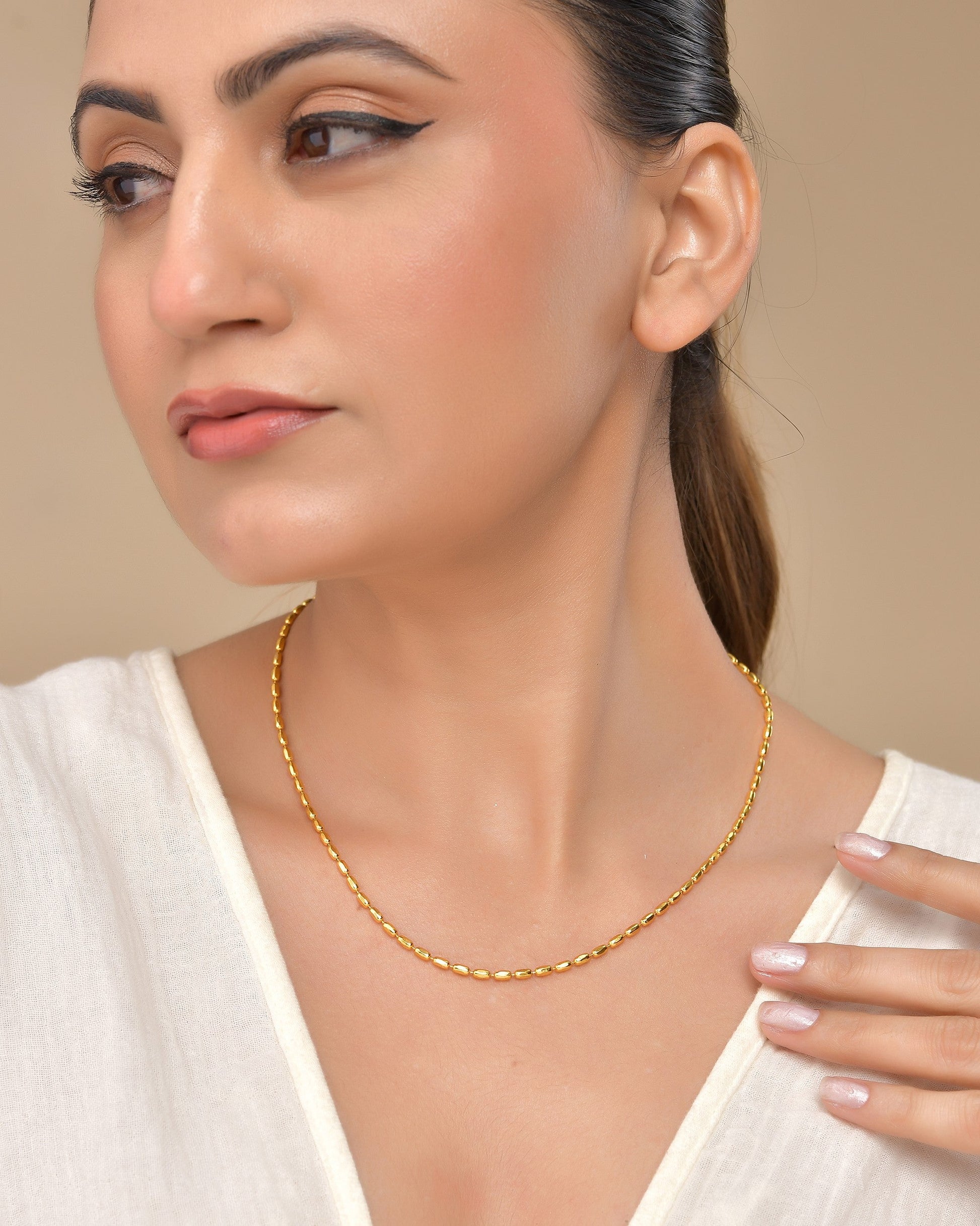 VOJ Gold Polished Stainless Steel Classic Chain 