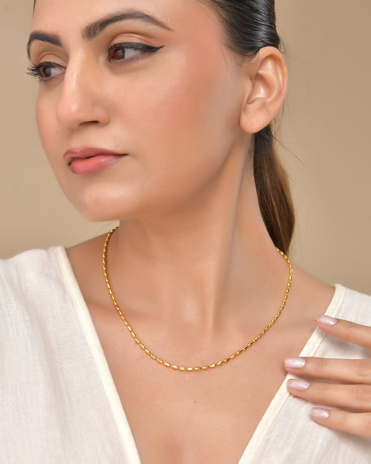 VOJ Gold Polished Stainless Steel Classic Chain 