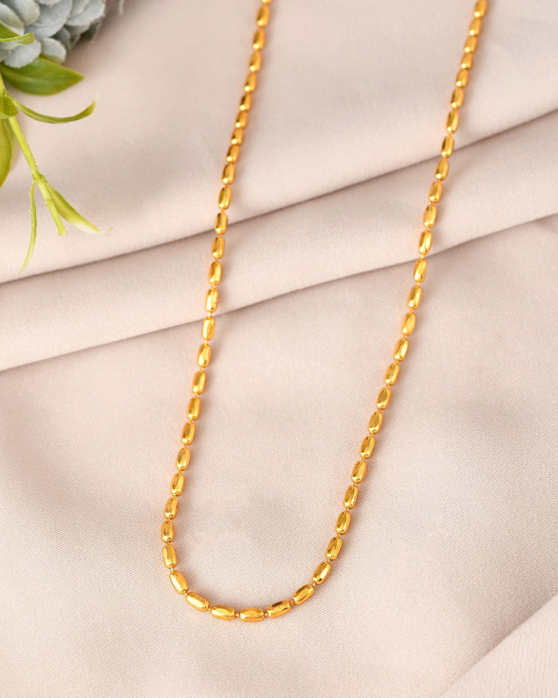 VOJ Gold Polished Stainless Steel Classic Chain 