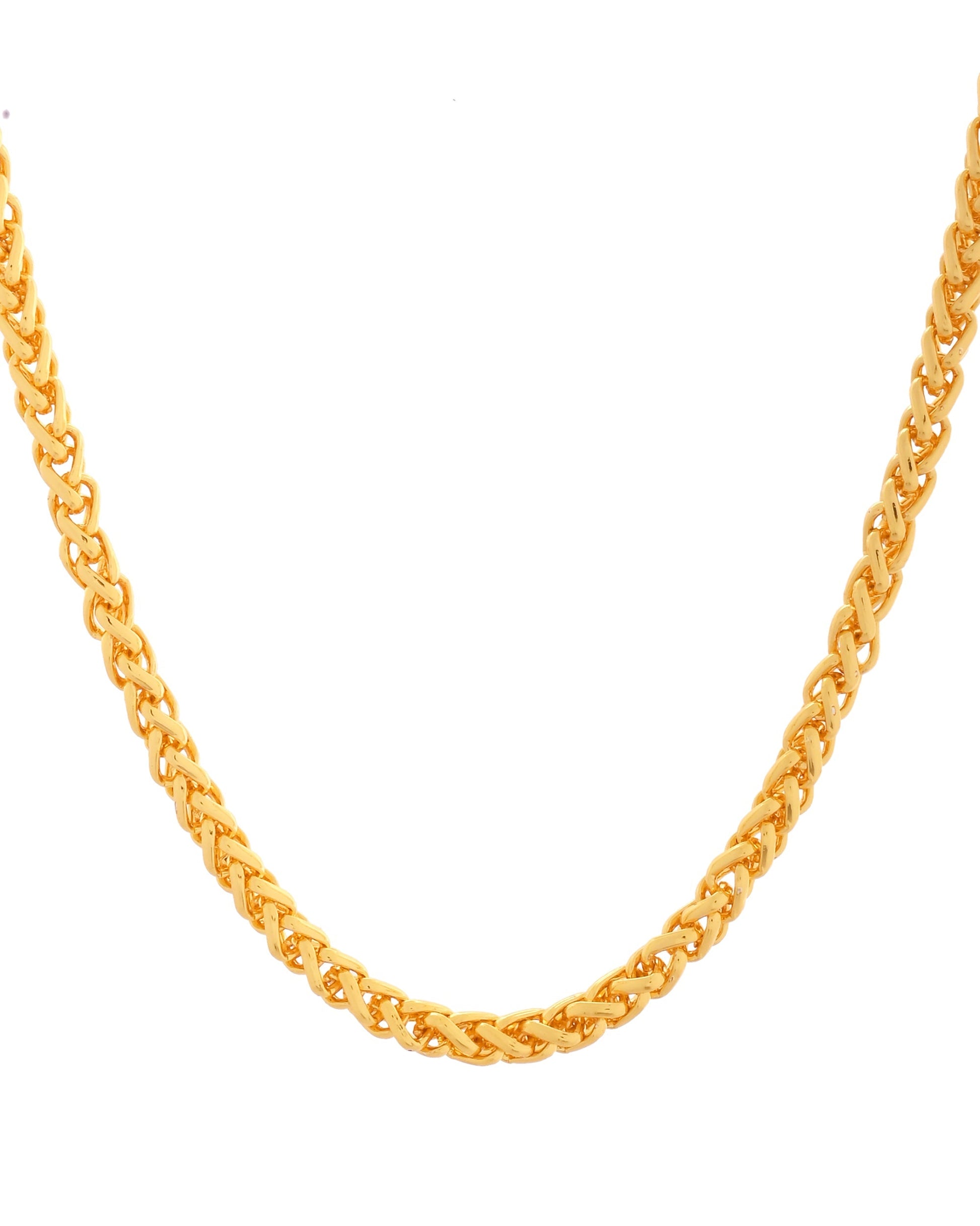 VOJ Men Gold Polished Round Classic Chain 