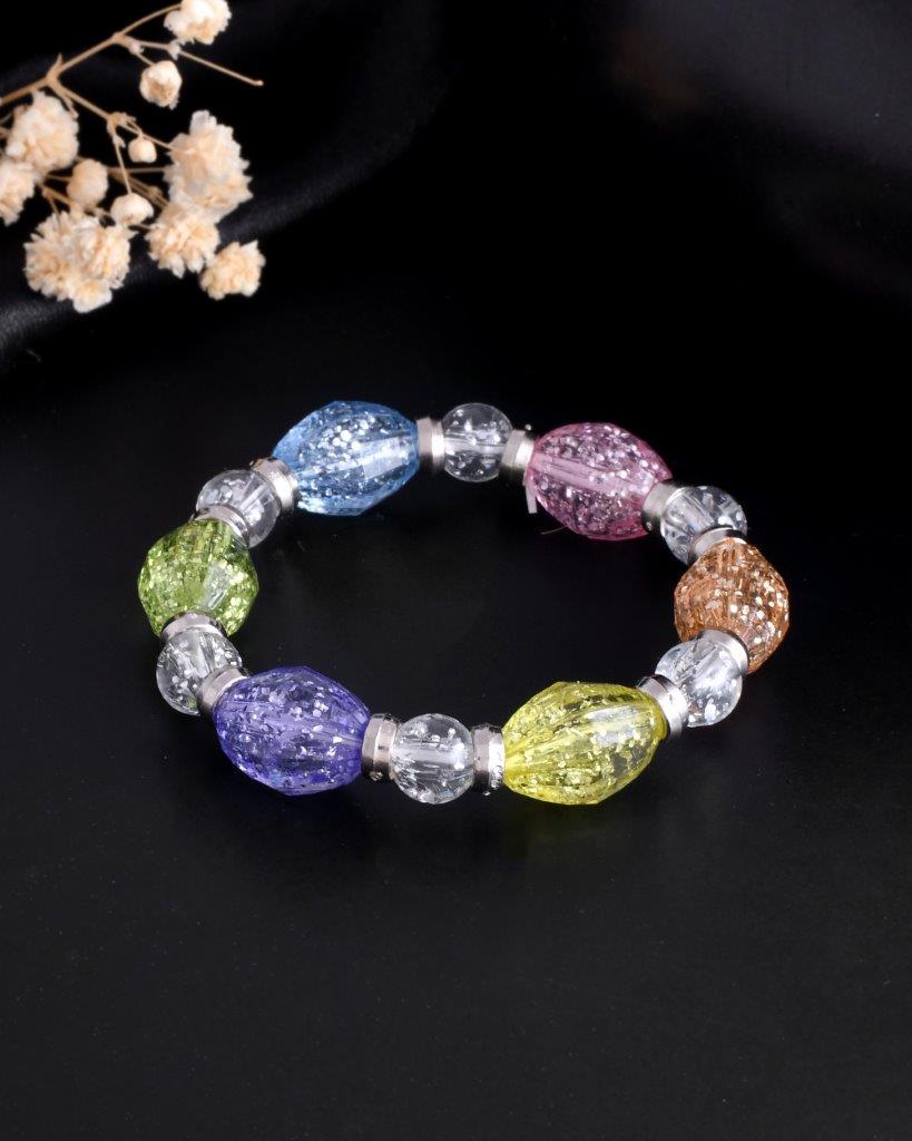 VOJ Multi Colour Beaded Elasticated Bracelet  Grab2Buy VOJ Grab2Buy