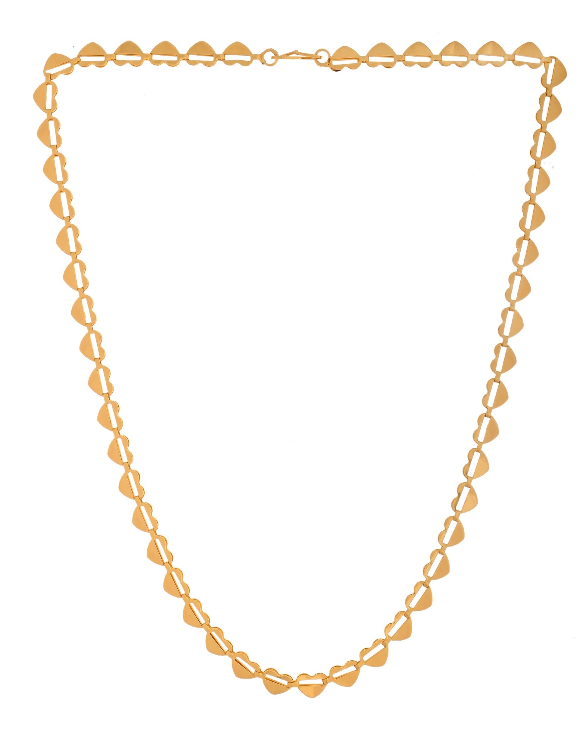 VOJ Heart Shaped Stainless Steel Gold Polished Chain 