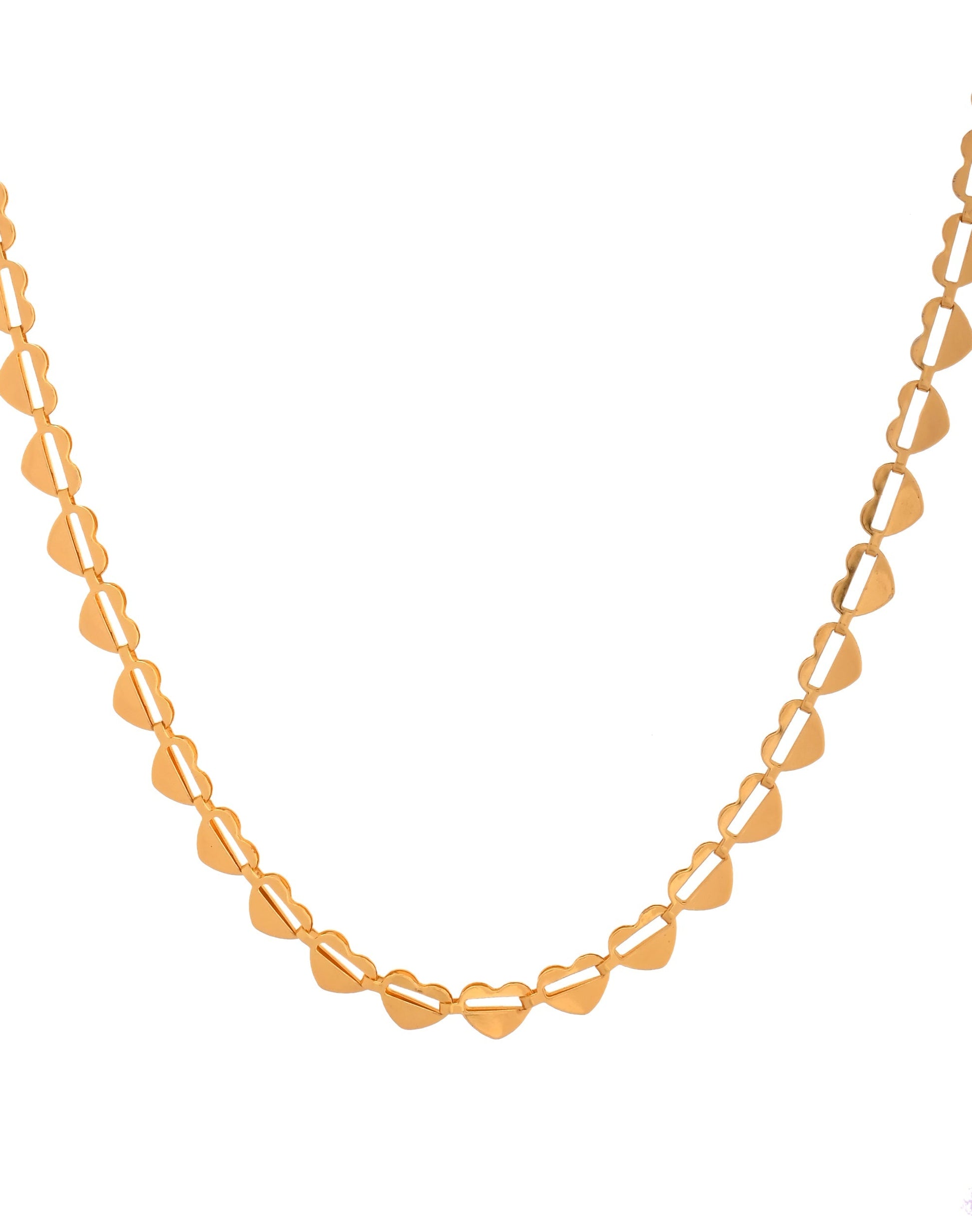 VOJ Heart Shaped Stainless Steel Gold Polished Chain 