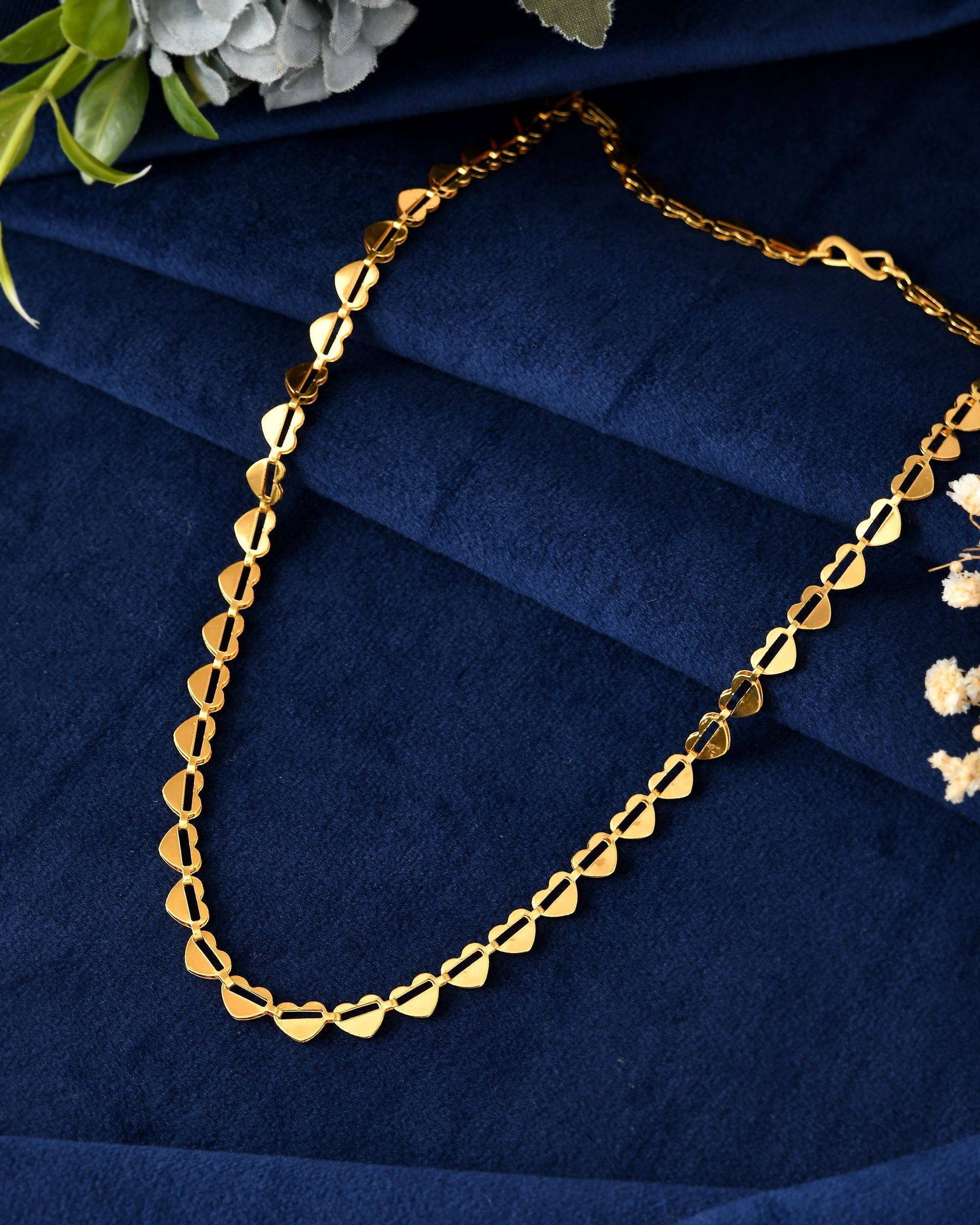 VOJ Heart Shaped Stainless Steel Gold Polished Chain 