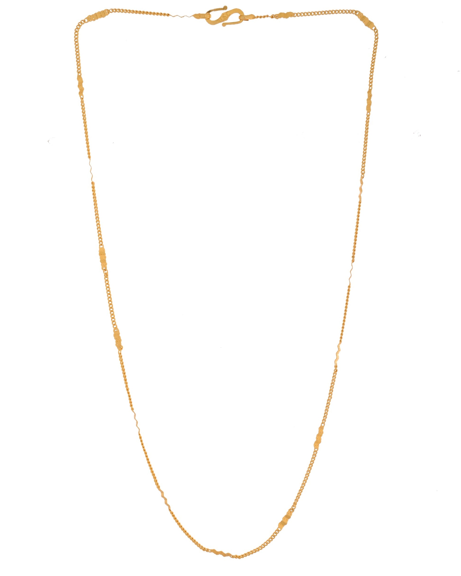 VOJ Women Stainless Steel Gold Polished Minimal Pipe Chain 