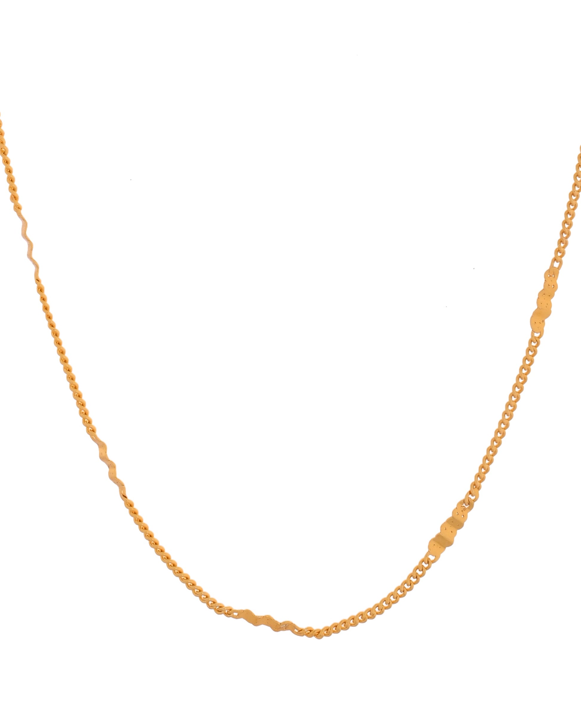 VOJ Women Stainless Steel Gold Polished Minimal Pipe Chain 