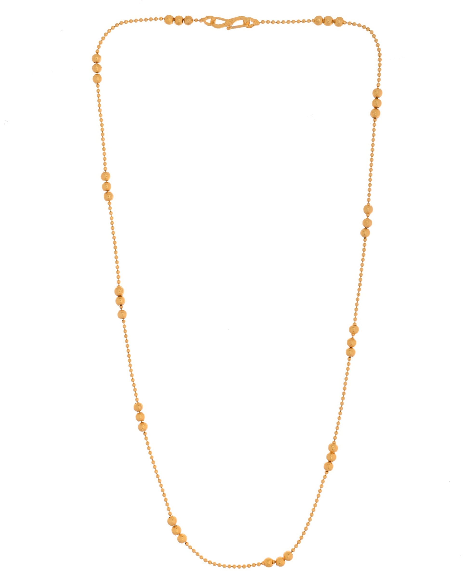 VOJ Women Gold Polished Stainless Steel Minimal Ball Chain 