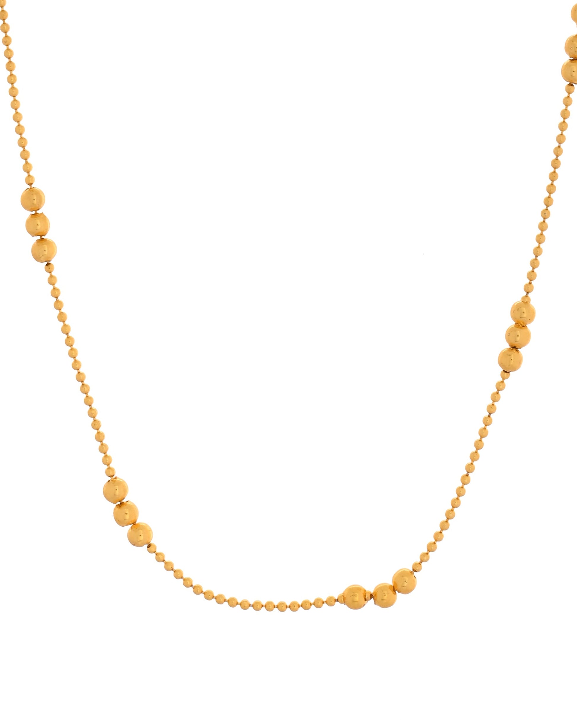 VOJ Women Gold Polished Stainless Steel Minimal Ball Chain 