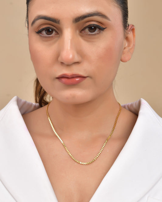 VOJ Women Gold Polished Stainless Steel Elegant Link Chain 