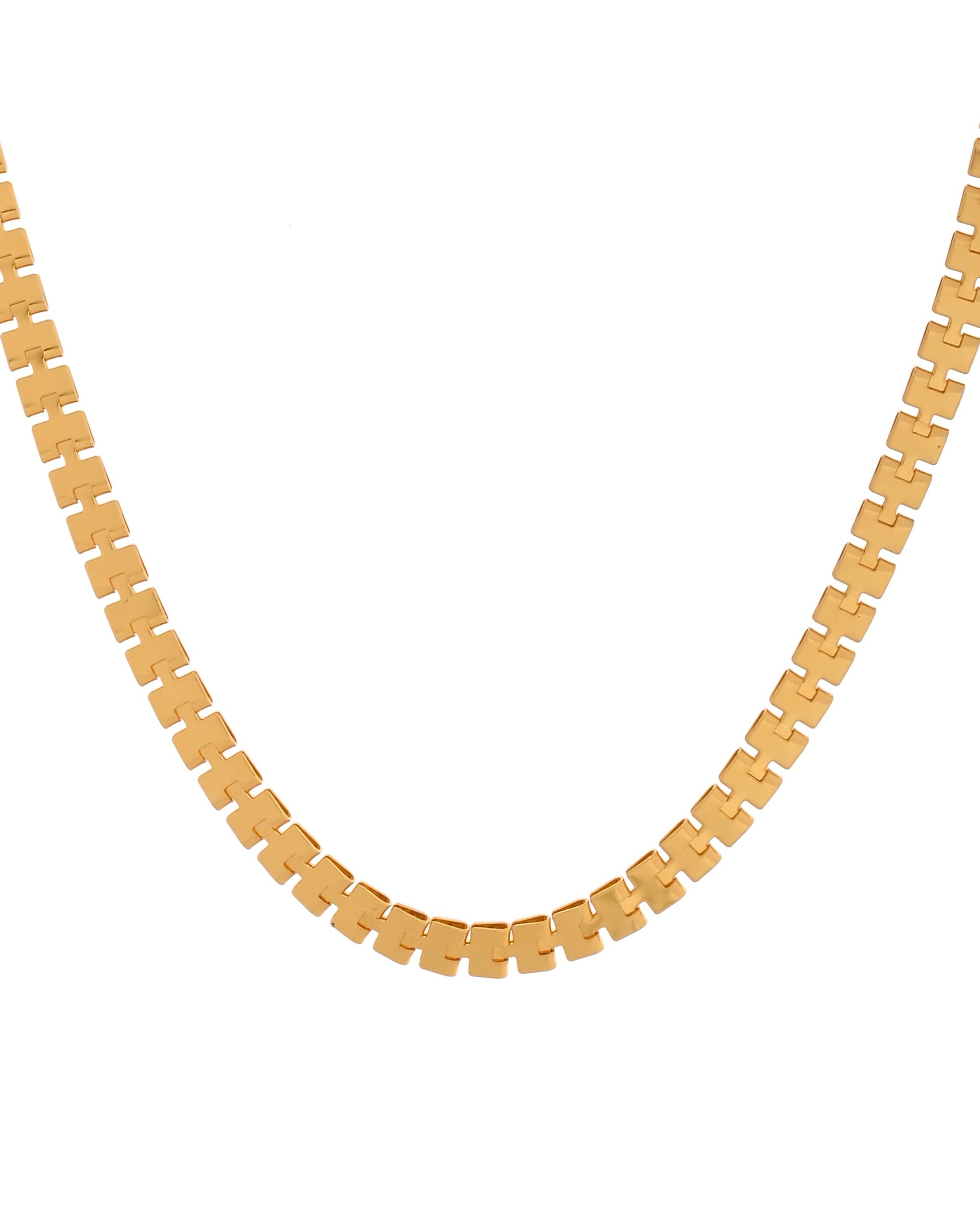 VOJ Women Gold Polished Stainless Steel Elegant Link Chain 