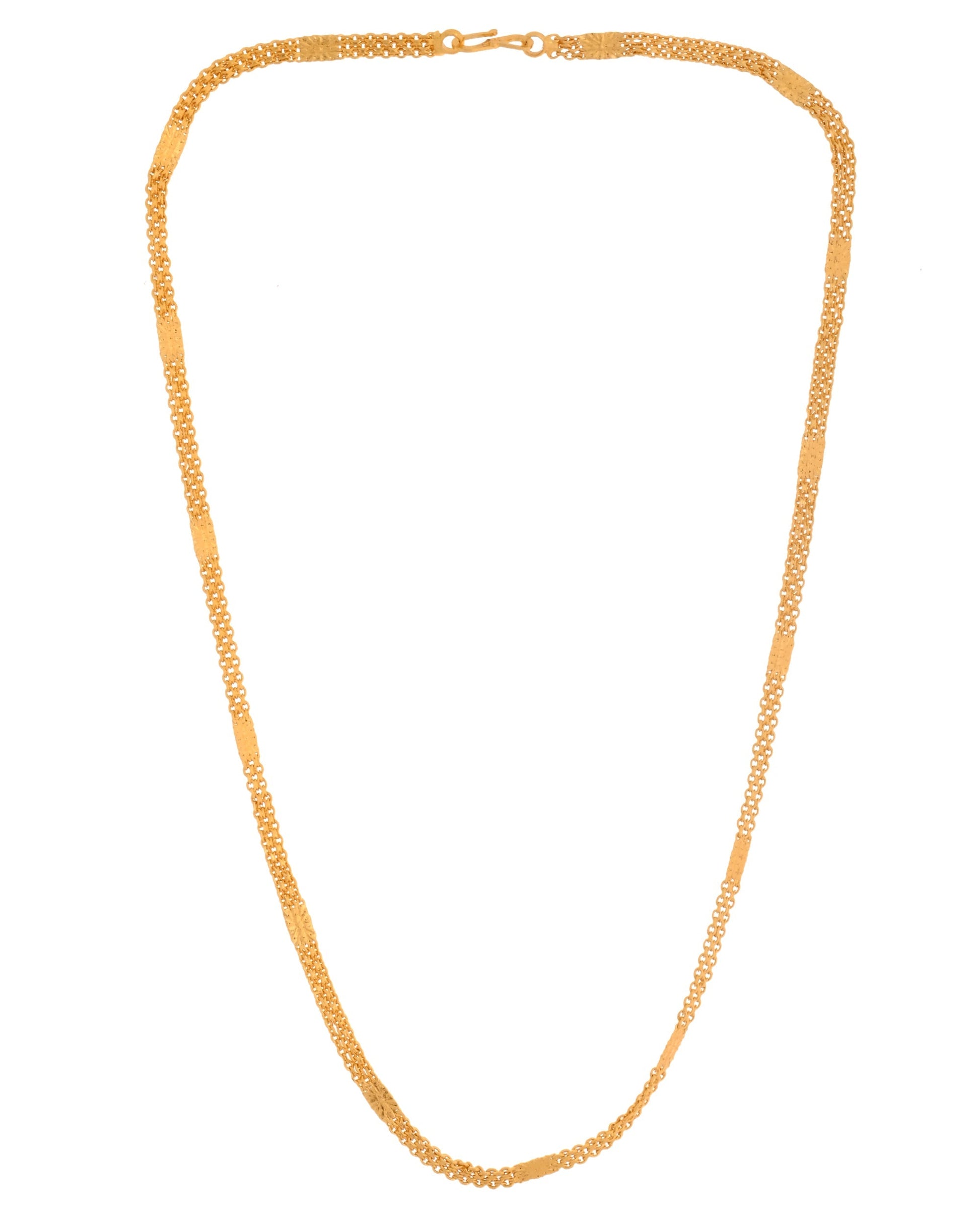 VOJ Gold Polished Classic Stainless Steel Chain 