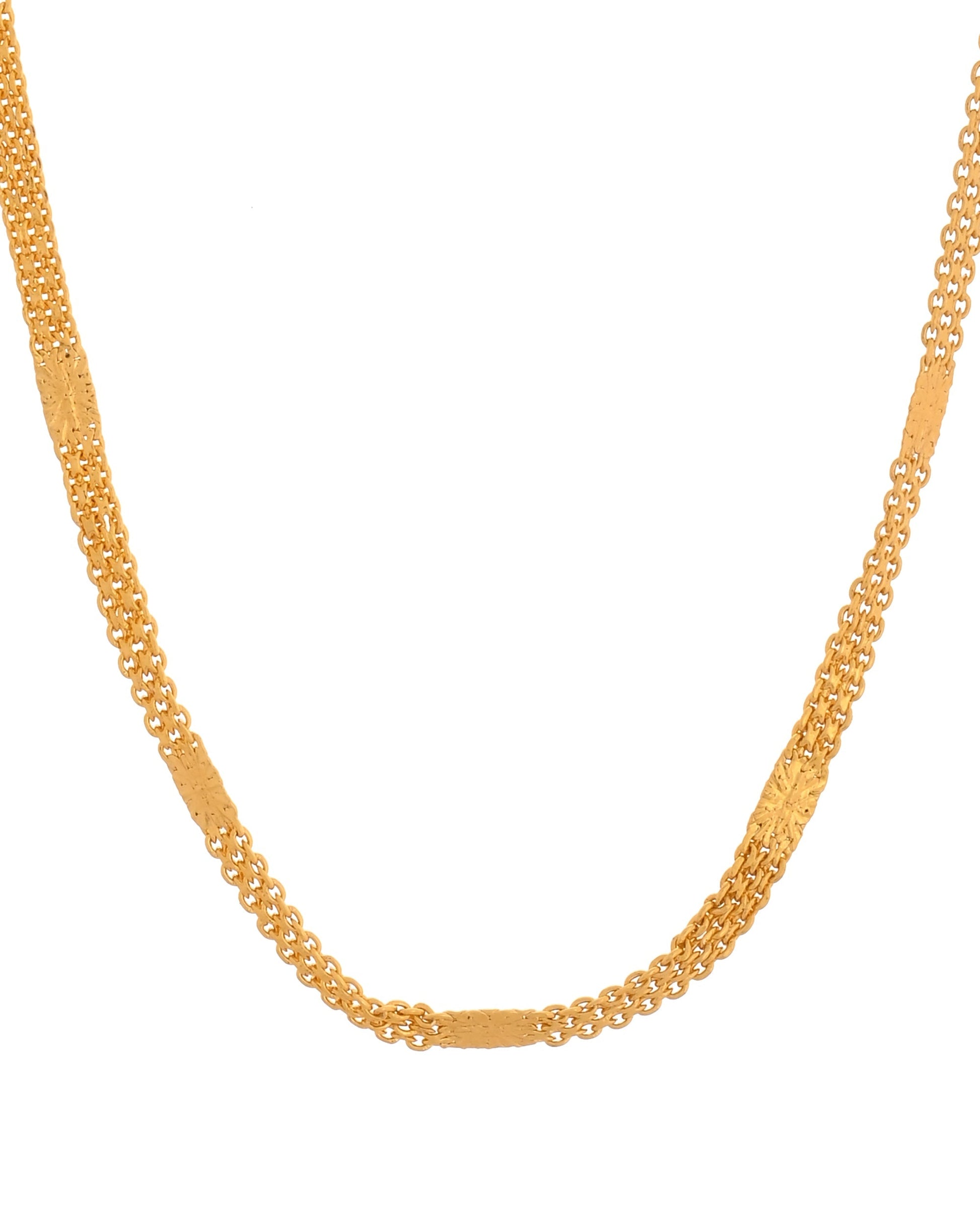 VOJ Gold Polished Classic Stainless Steel Chain 