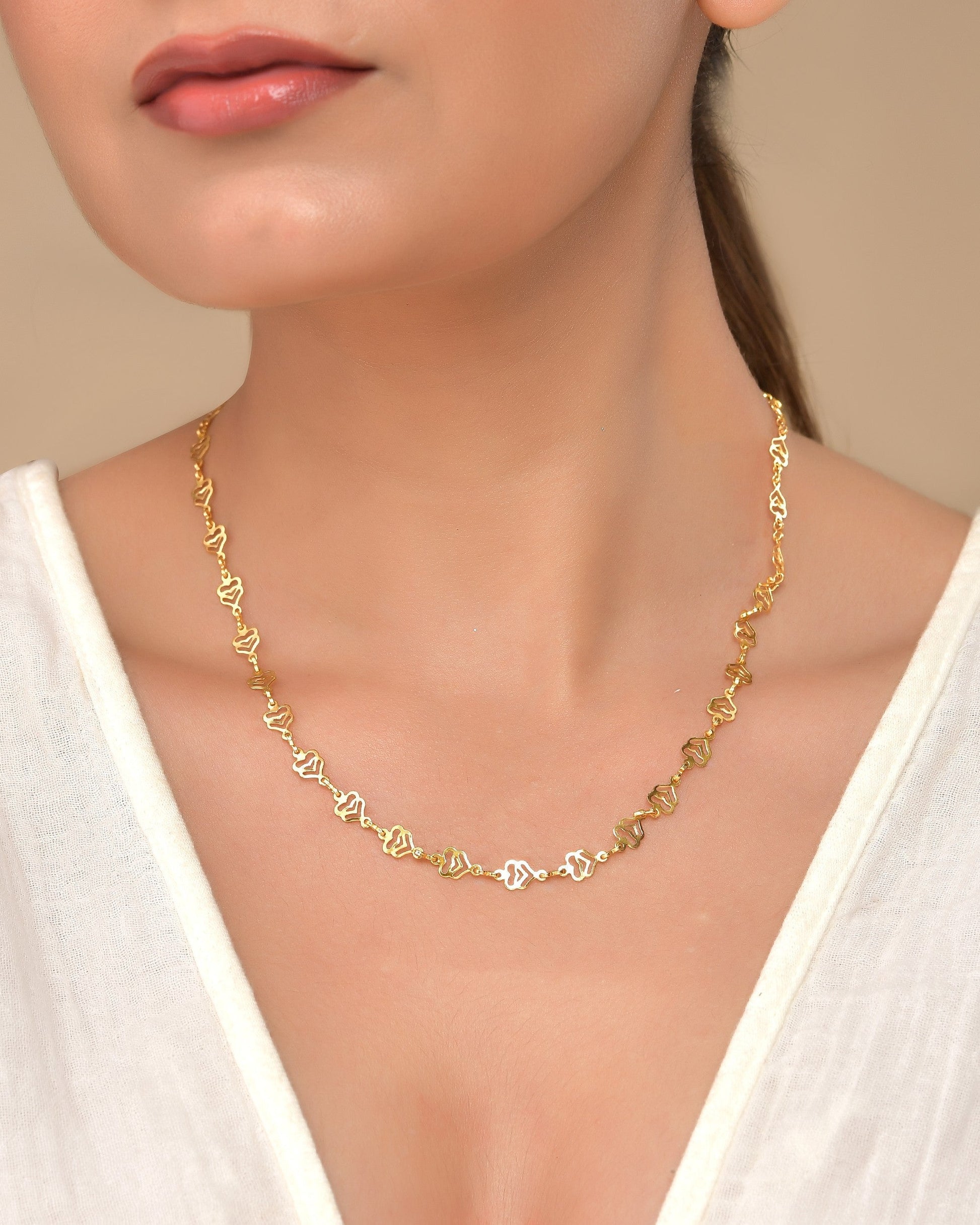 VOJ Gold Polished Elegant Designer Classic Chain 