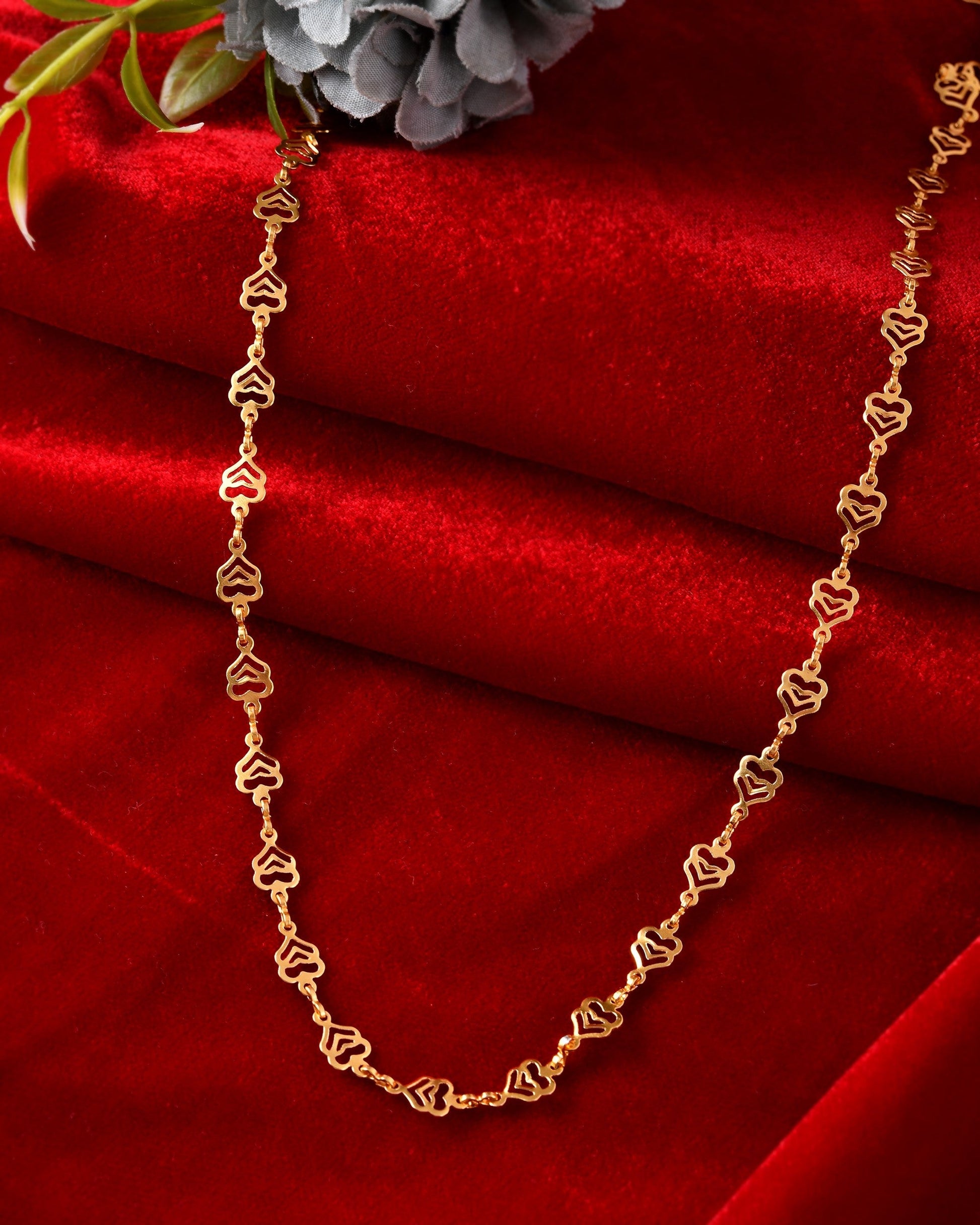 VOJ Gold Polished Elegant Designer Classic Chain 