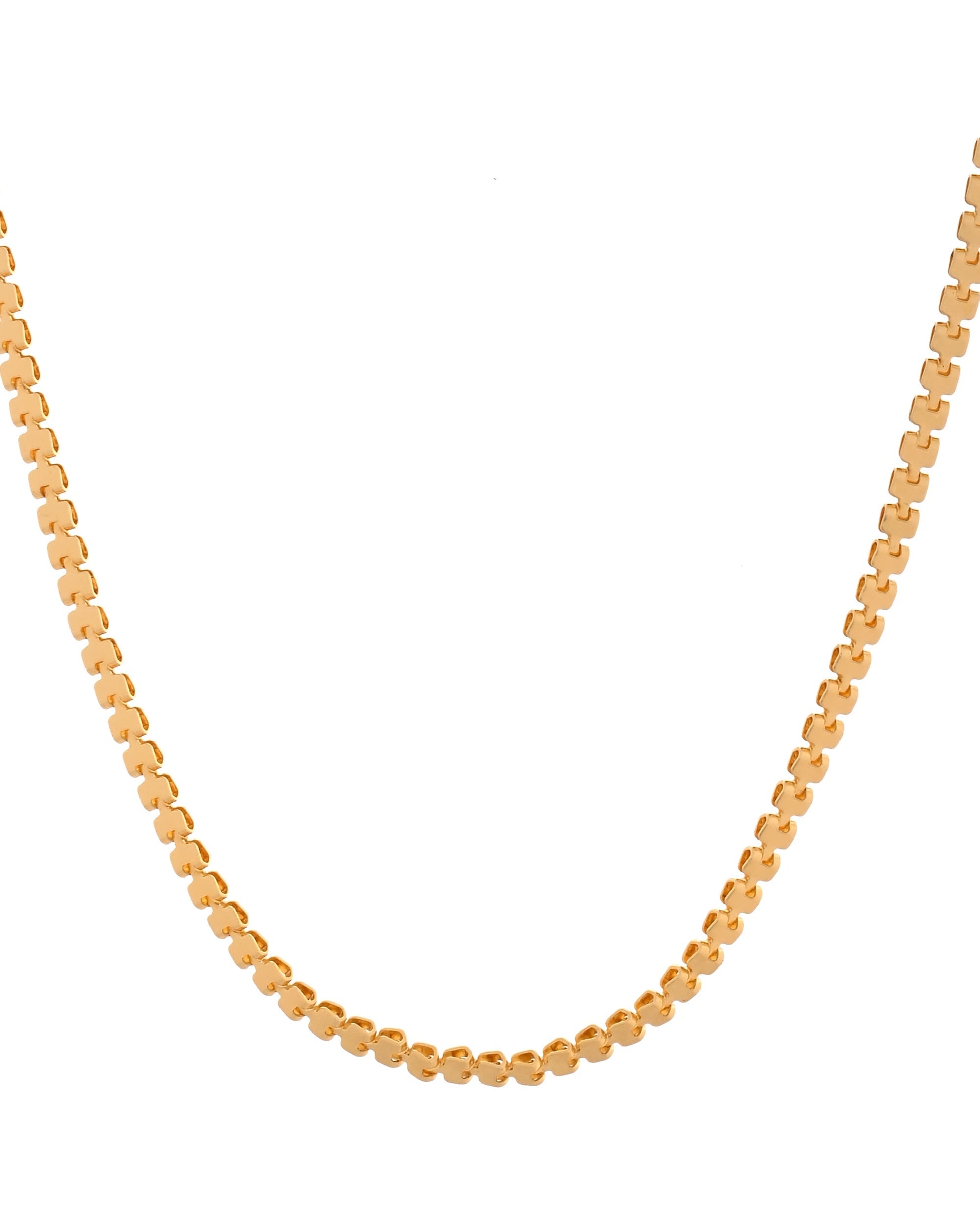 VOJ Women Gold Polished Classic Linked Chain 