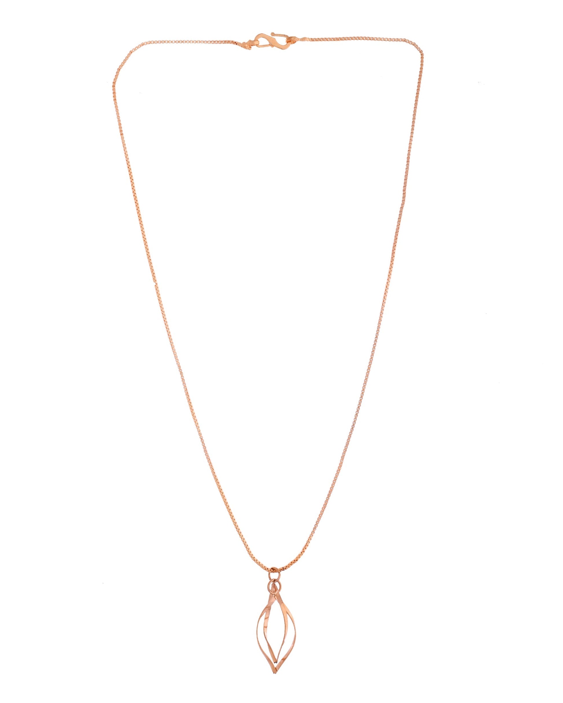 VOJ Rose Gold Polished Chain With Designer Pendant 