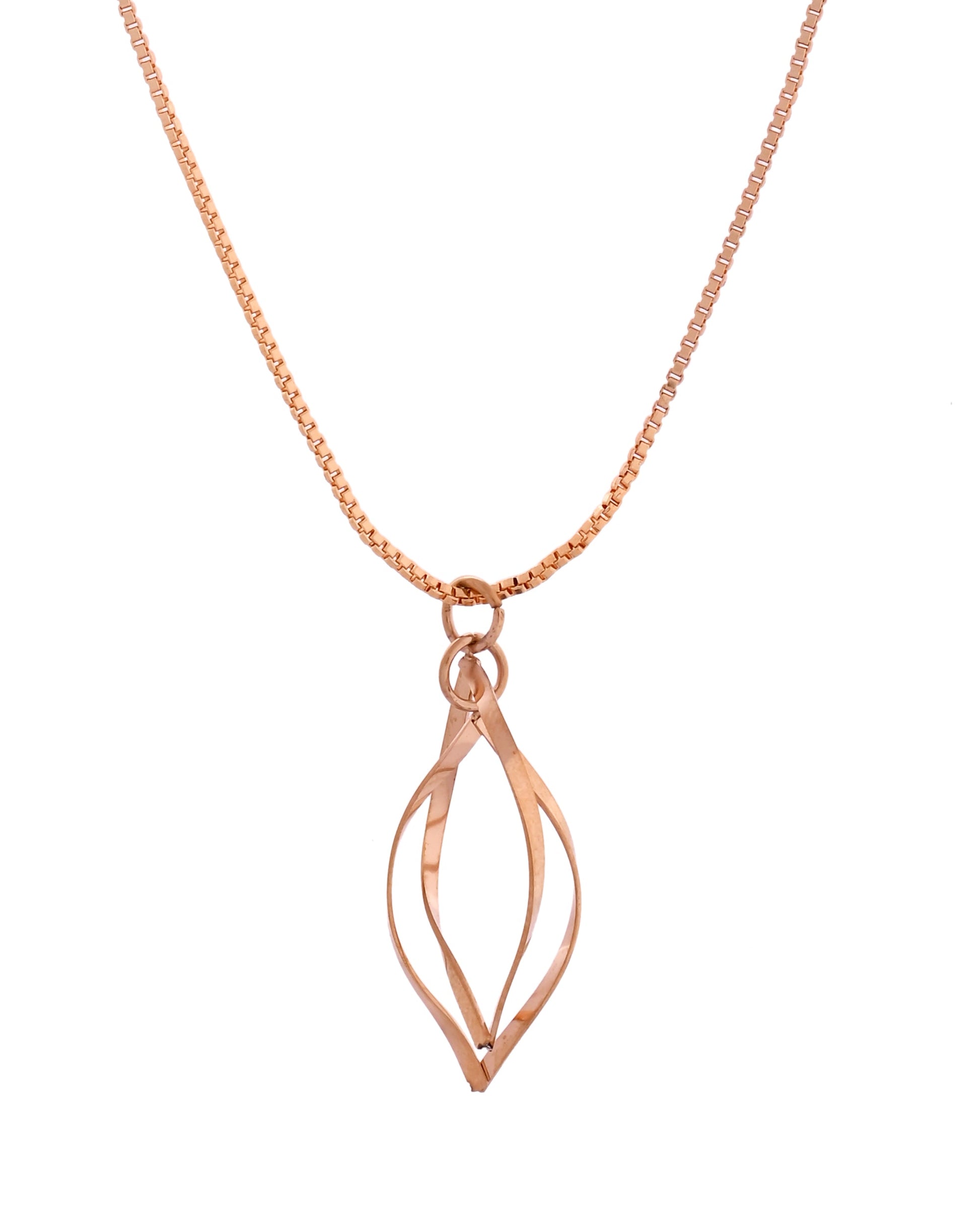 VOJ Rose Gold Polished Chain With Designer Pendant 